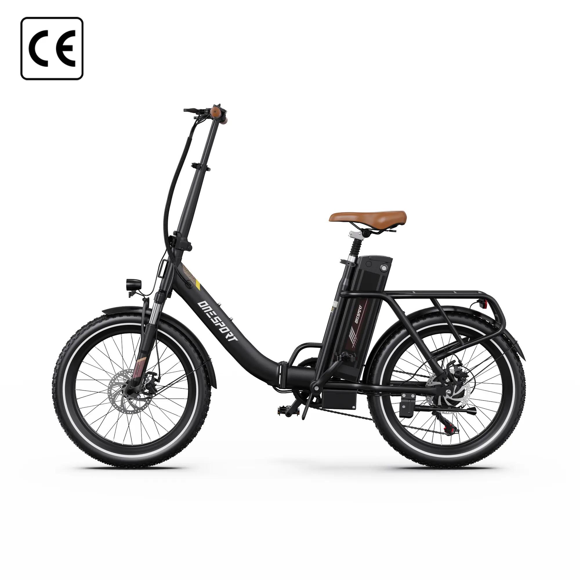 Bicicleta Elétrica Dobrável ONESPORT OT16 Pro, Bateria 48V 17AH, Pneu 20*3.0in 5/8