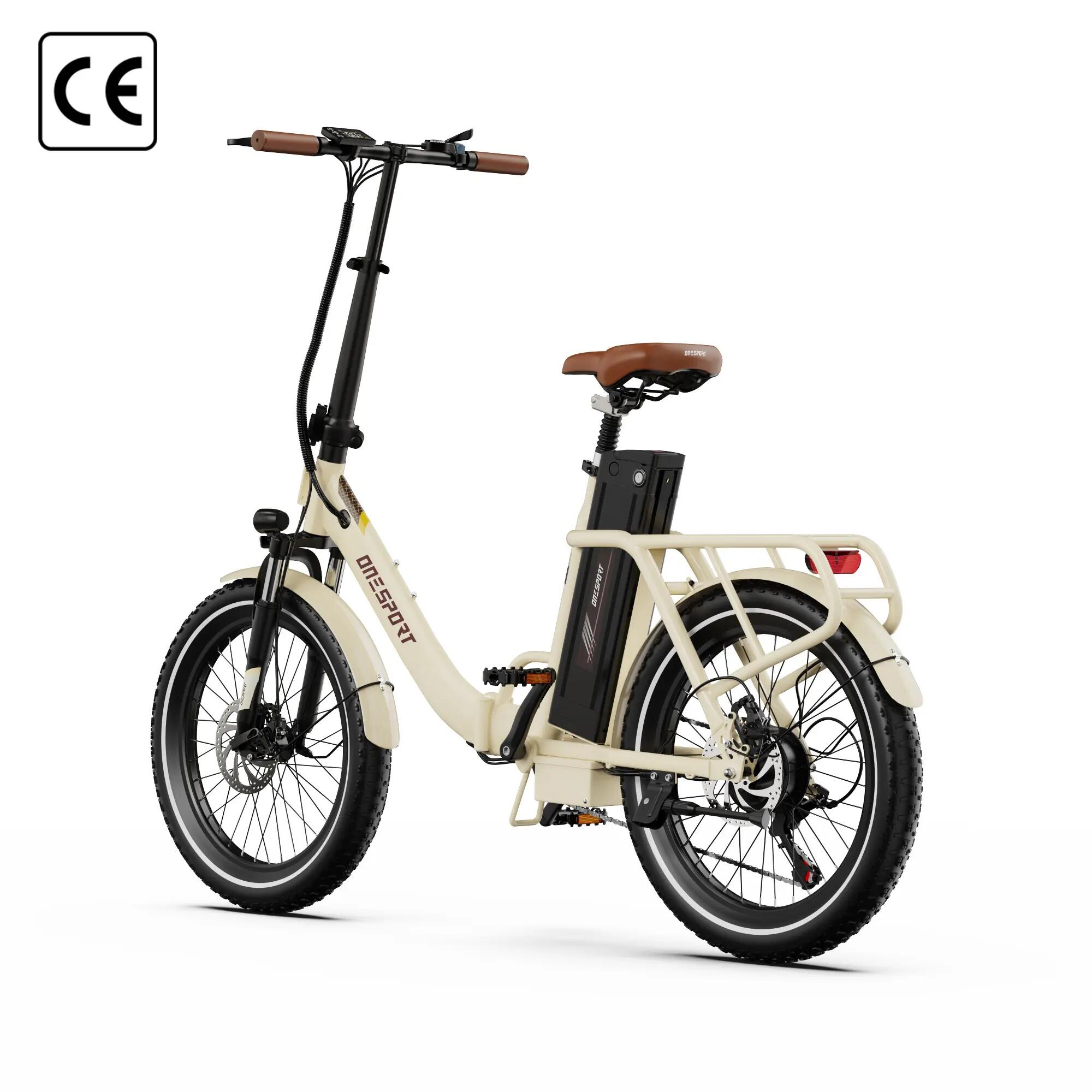 Bicicleta Eléctrica Plegable ONESPORT OT16 Pro, Batería 48V, Neumático 20*3.0in 4/8