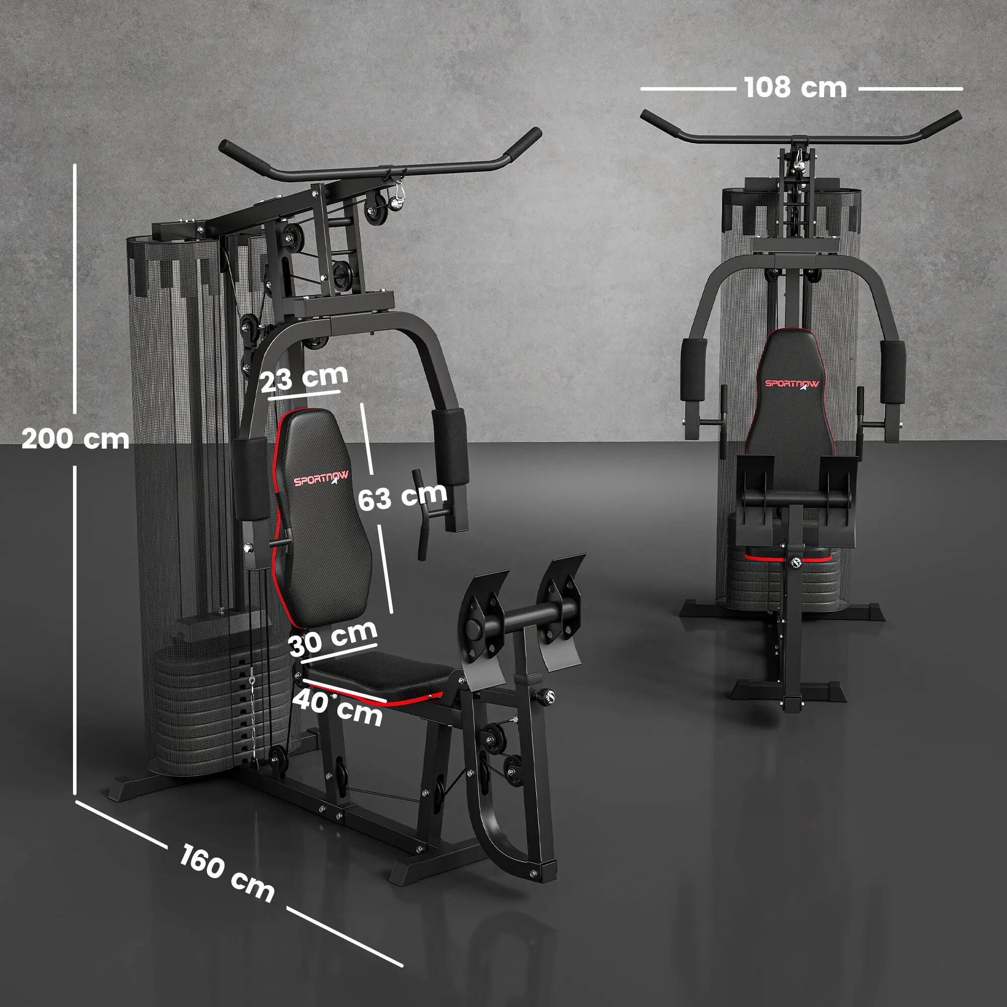 Station de fitness à domicile avec blocs de poids de 45 kg, poulie à câble, stat 5/9
