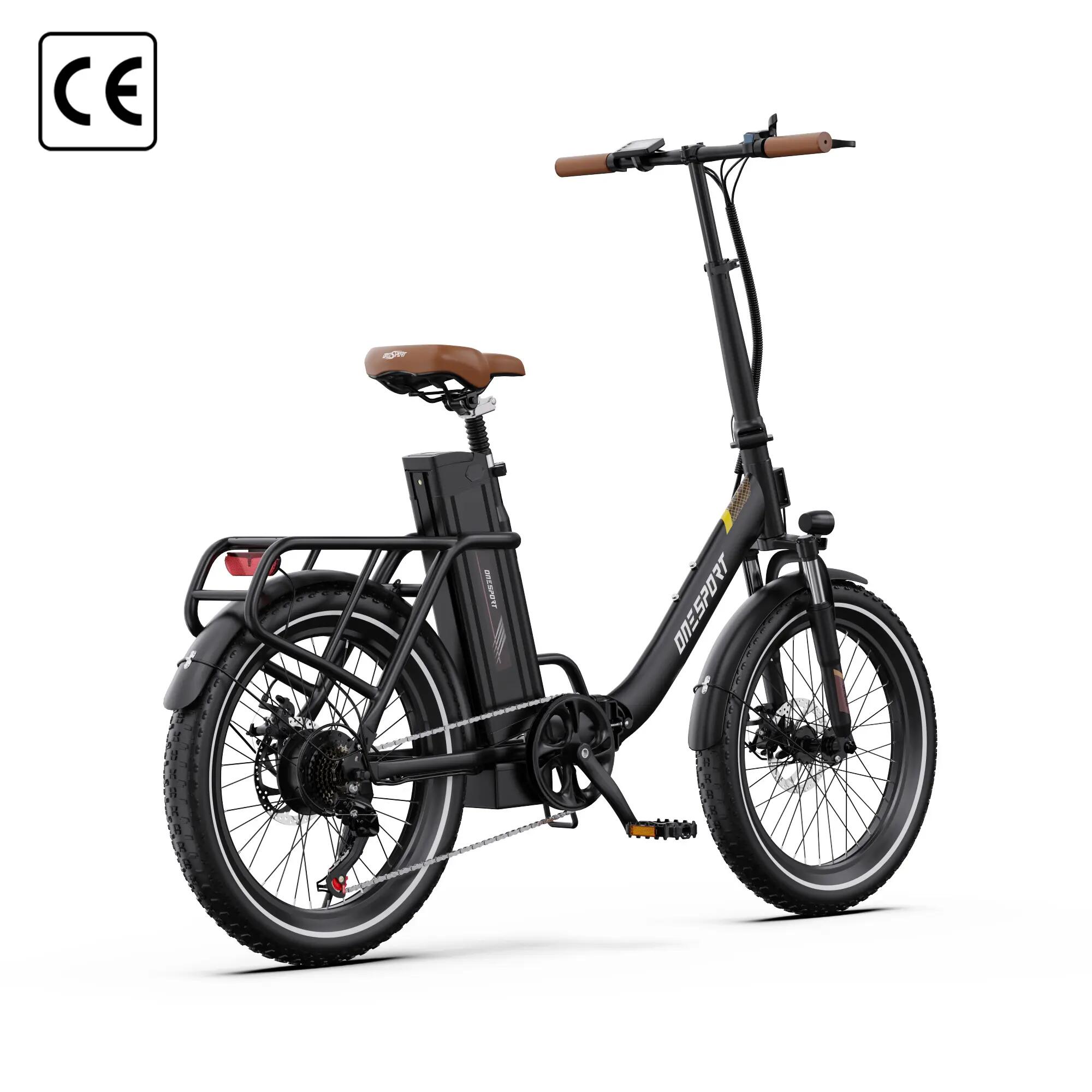 Bicicleta Elétrica Dobrável ONESPORT OT16 Pro, Bateria 48V 17AH, Pneu 20*3.0in 3/8