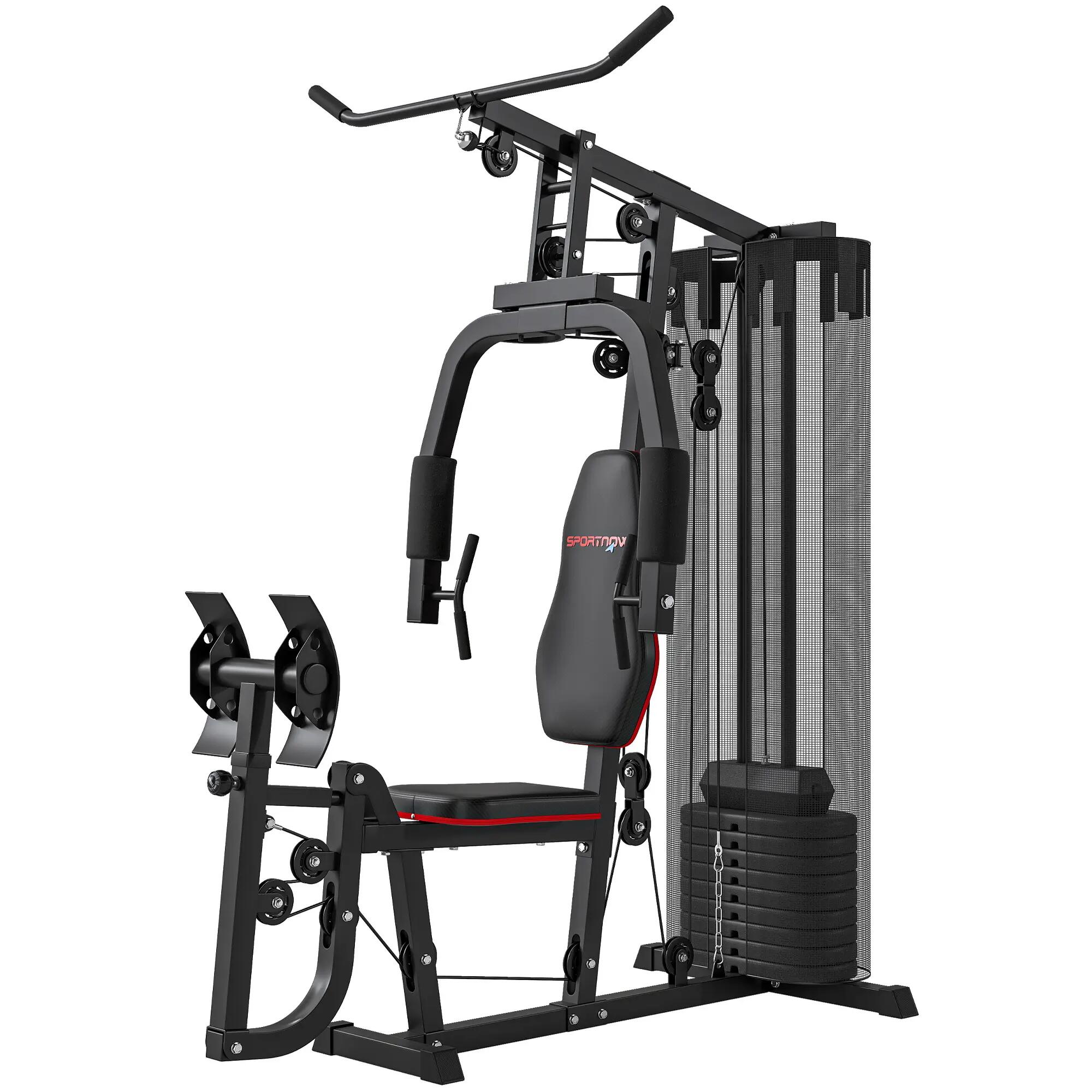 Station de fitness à domicile avec blocs de poids de 45 kg, poulie à câble, stat 2/9