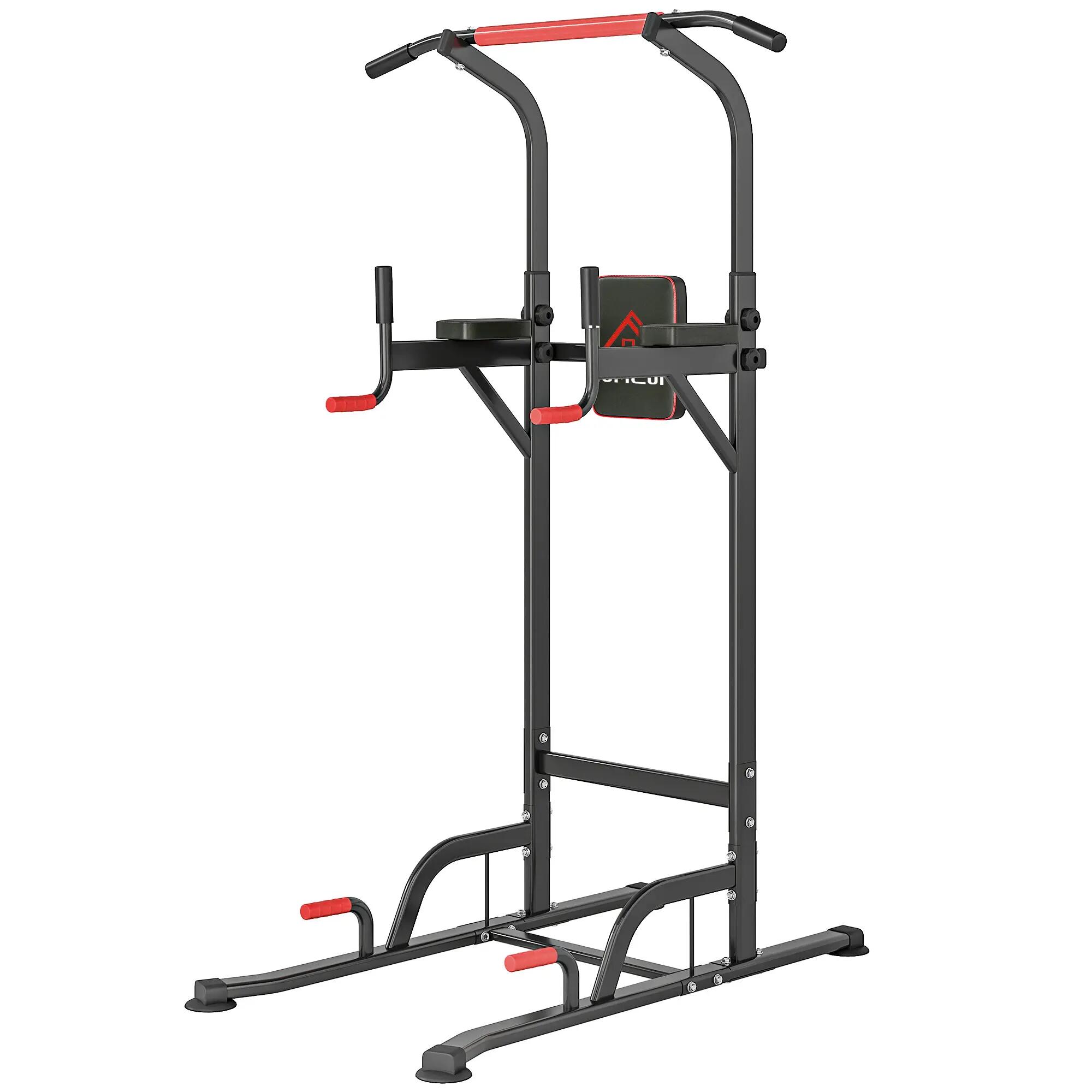 Station de dips Power Tower réglable en hauteur avec barre de traction, ventouse 2/9