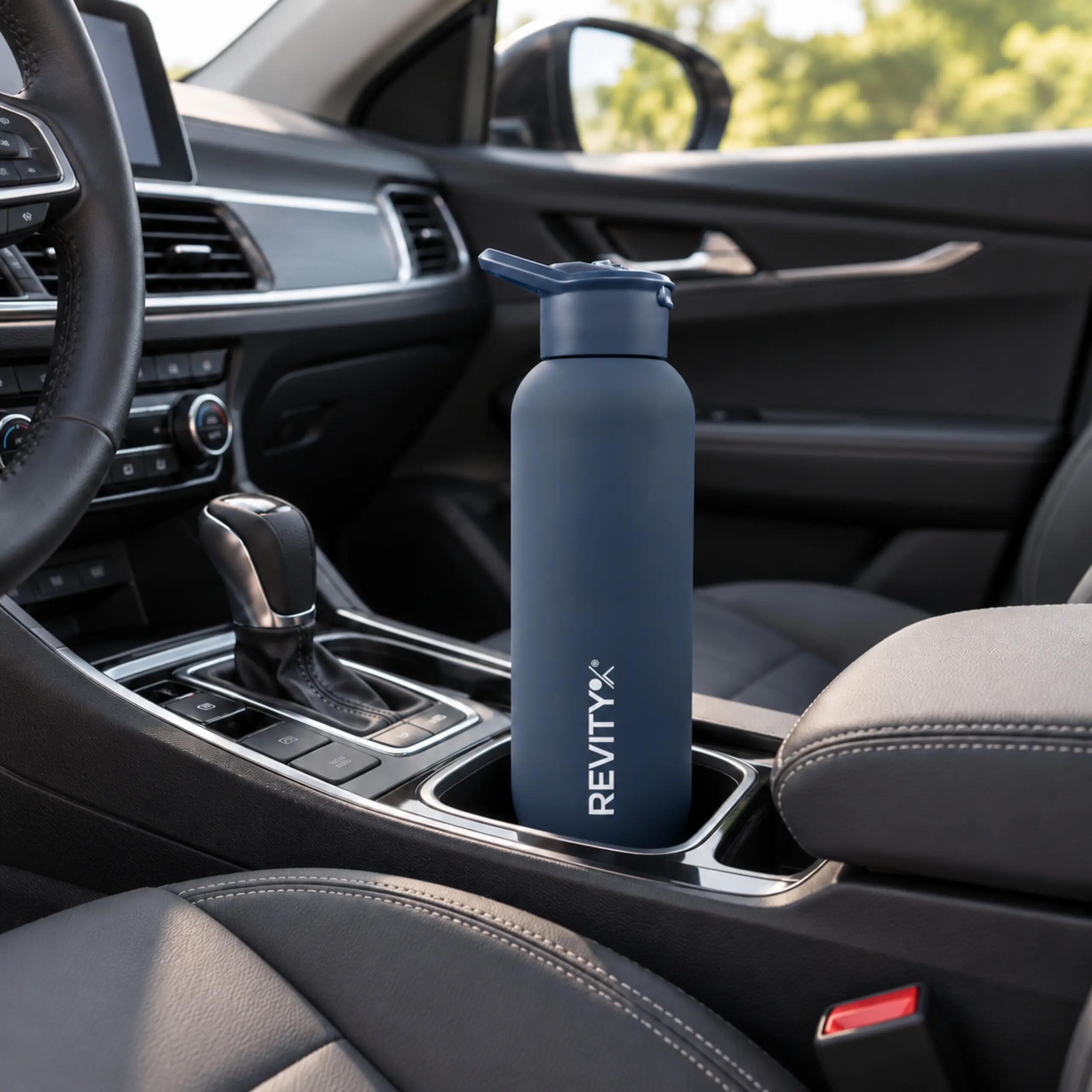 Rvs thermosfles 1 liter met automatische drinktuit 12/14