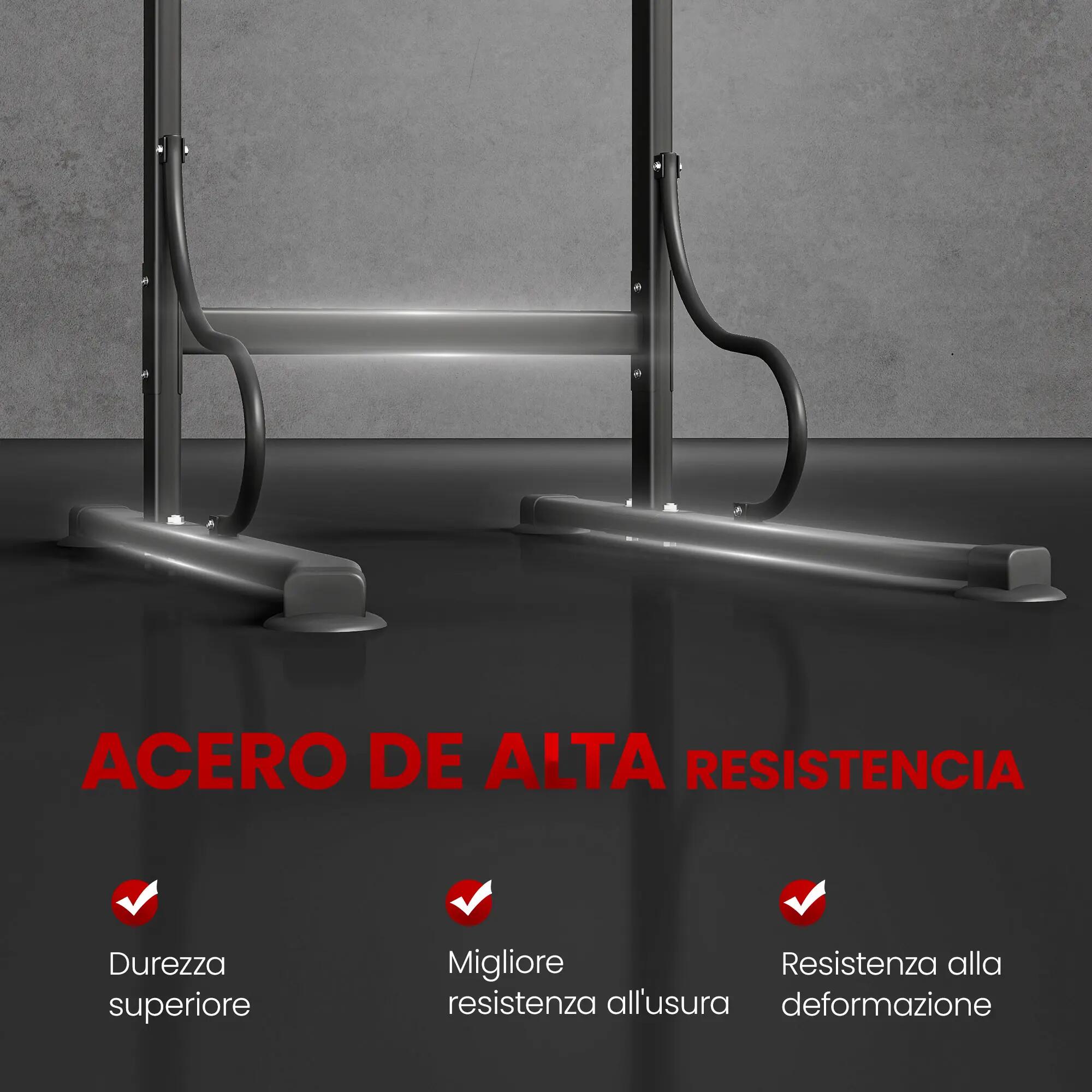 Barre de traction réglable en hauteur, station de dips robuste pour musculation 8/9