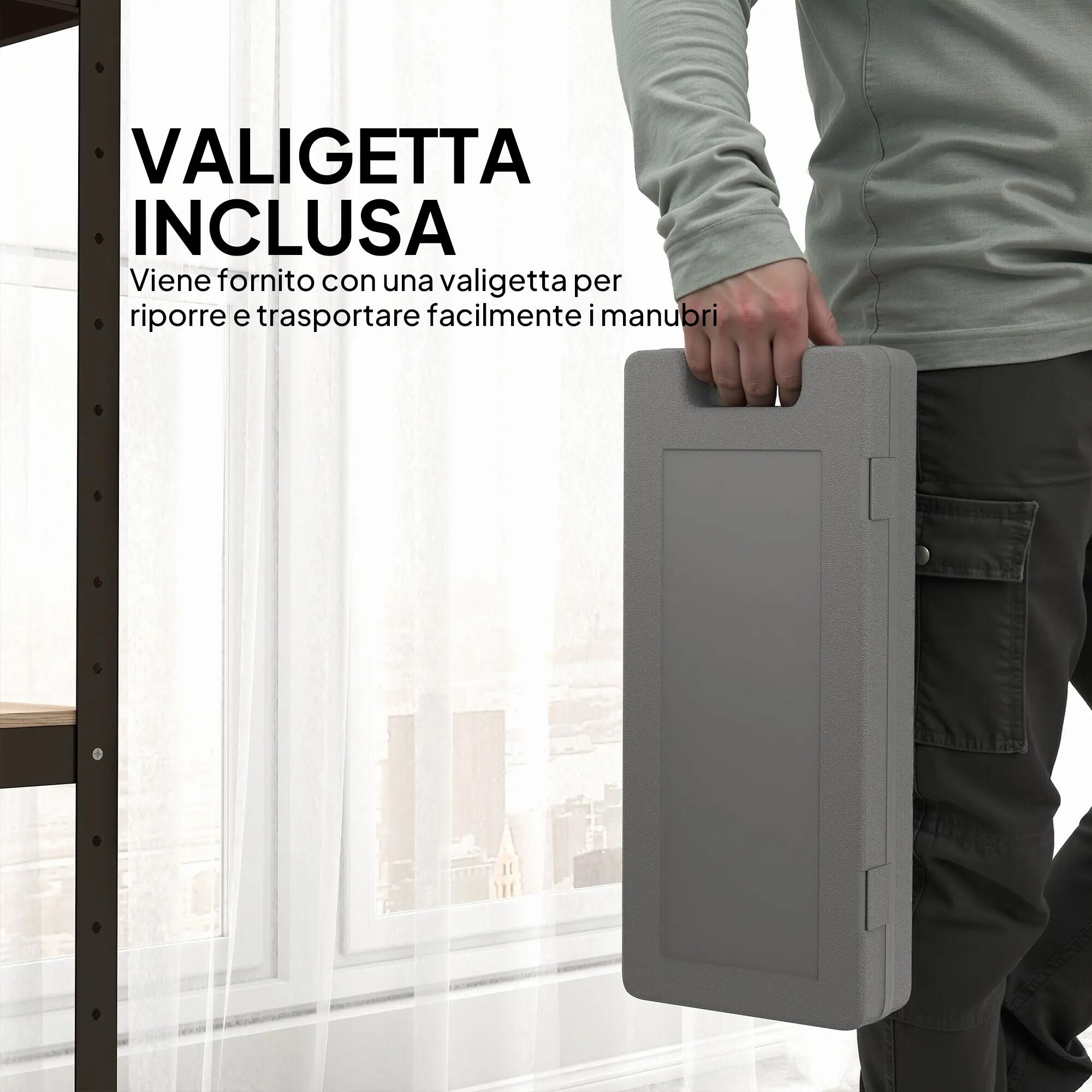 Ensemble de 6 haltères avec étui, poids 0,5 kg, 1 kg et 1,5 kg, en acier et poly 8/9