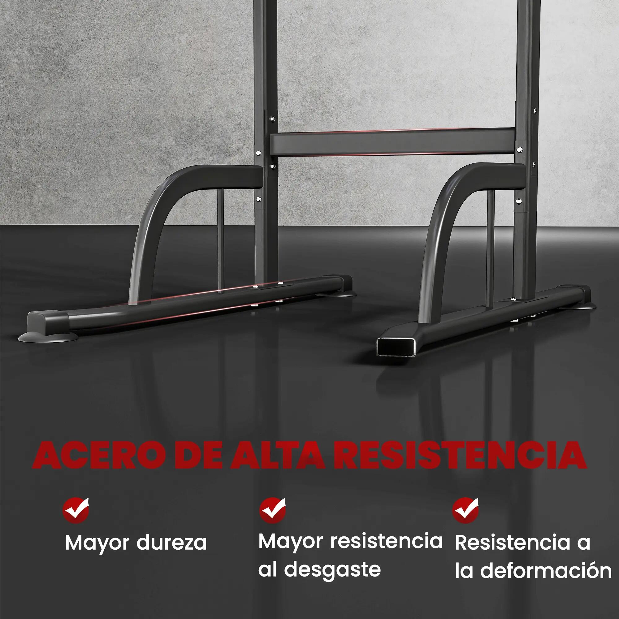 Barre de traction réglable en hauteur, station de dips robuste pour musculation 8/9
