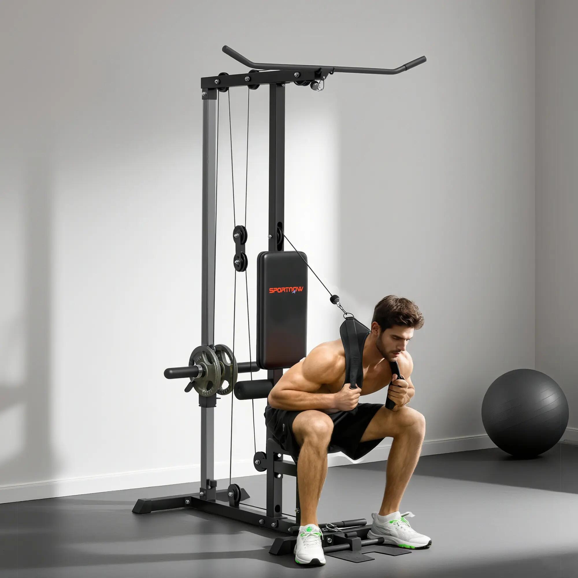 Rameur à squat pour la maison, sans poids, appareil de fitness à domicile, acier 4/9