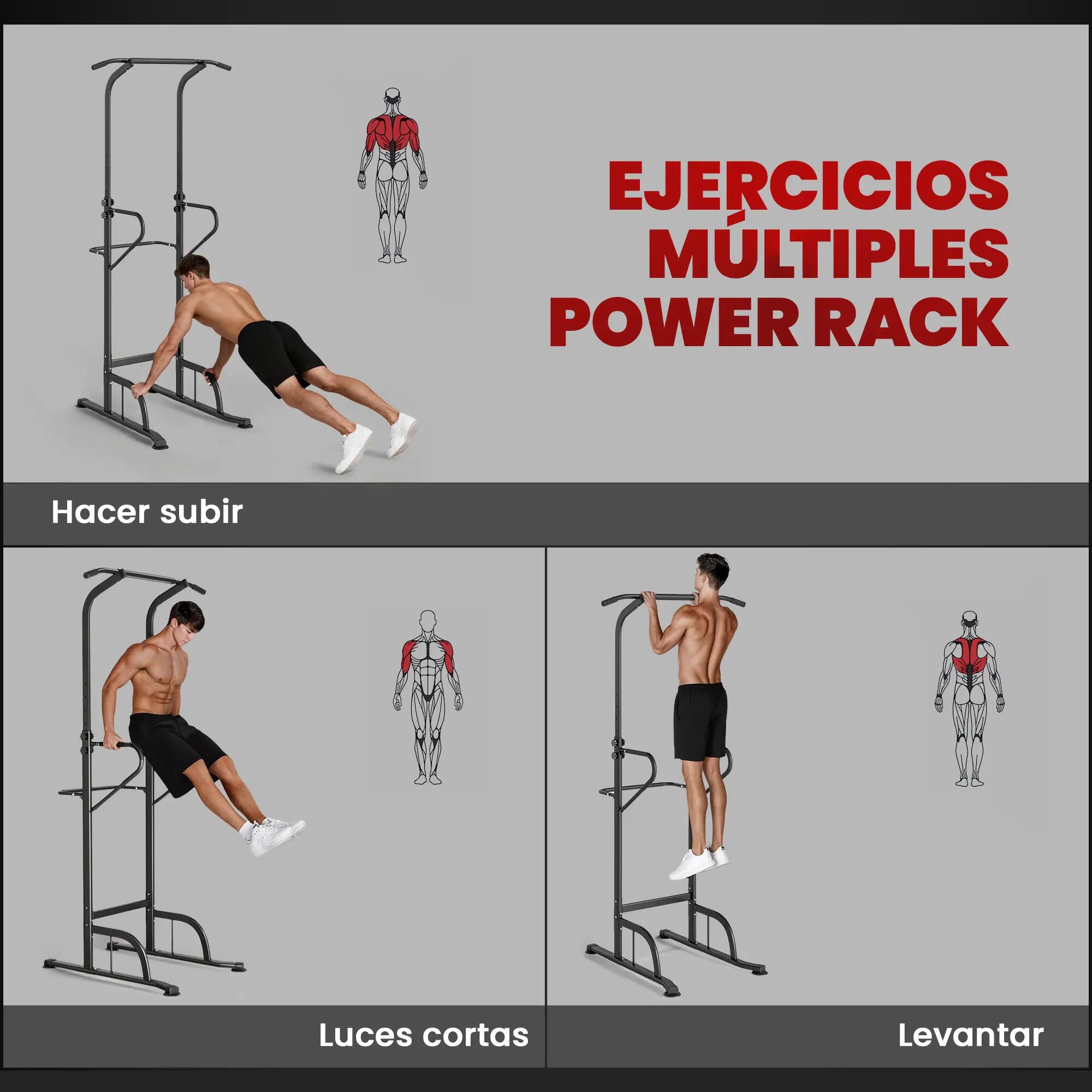 Barre de traction réglable en hauteur, station de dips robuste pour musculation 6/9