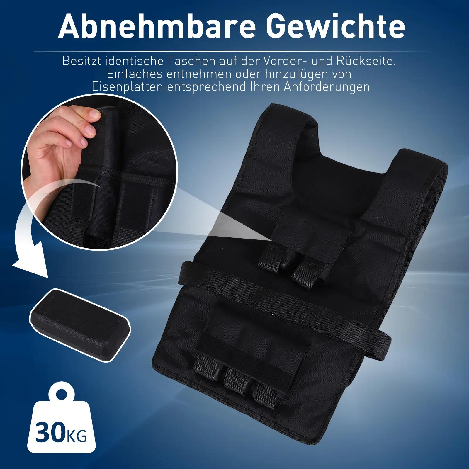 Gilet lesté de 15 kg / 20 kg / 30 kg, ajustable et avec poids amovibles. Gilet d 9/9