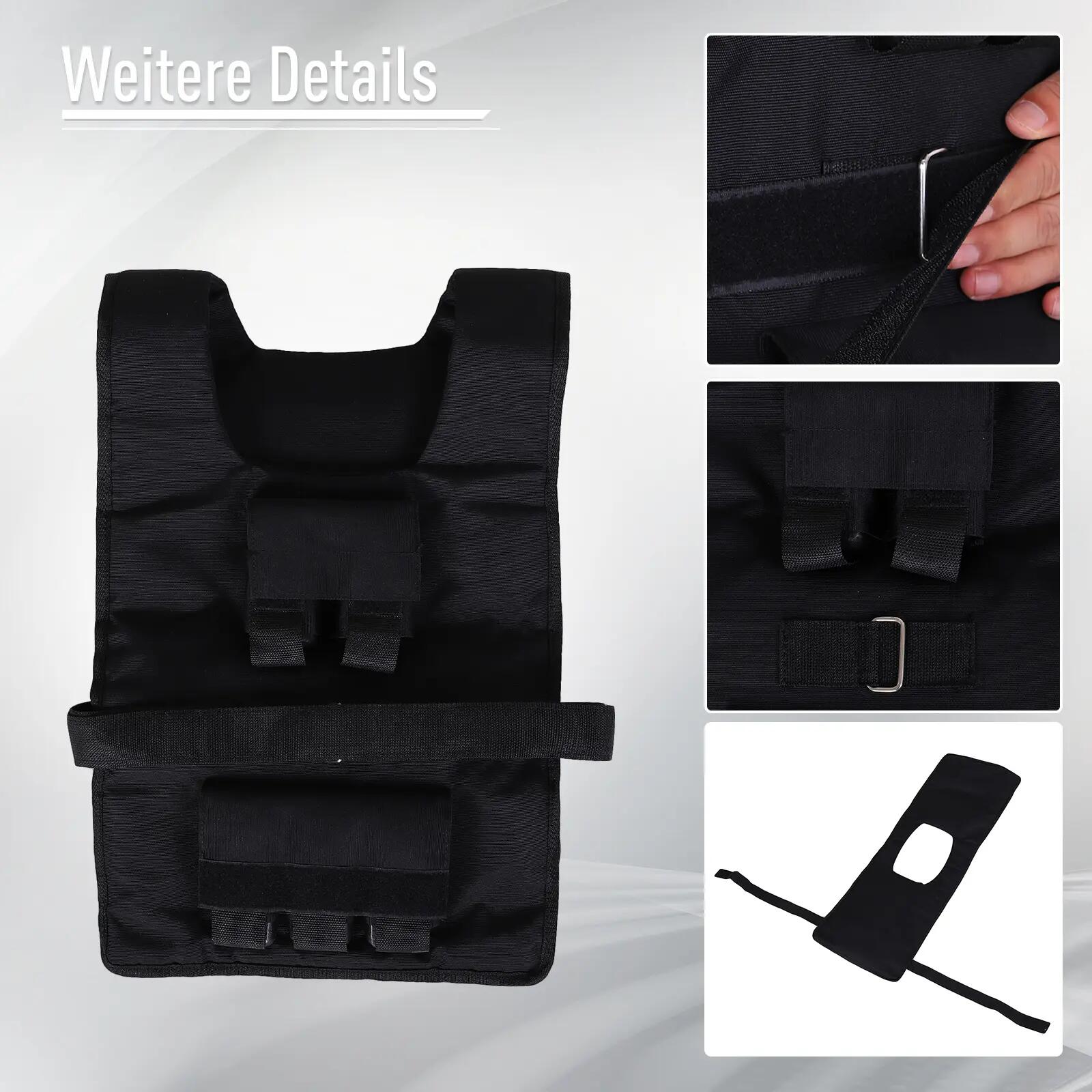 Gilet lesté de 15 kg / 20 kg / 30 kg, ajustable et avec poids amovibles. Gilet d 7/9
