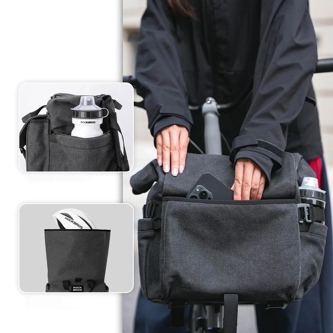 Rockbros H46 Rucksack-Satteltasche/Lenkertasche - Grau 2/5