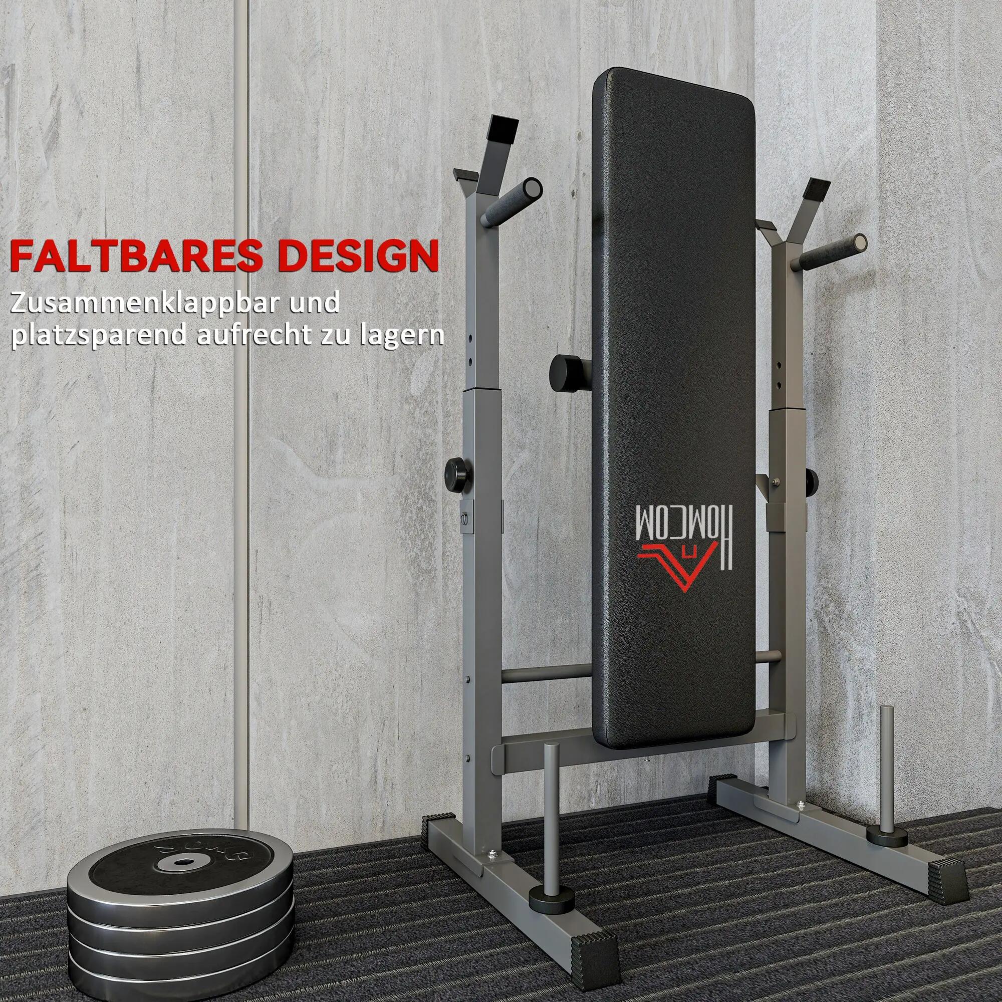 Banc de musculation, 8 positions, pliable, base en acier, rembourré, revêtement 6/9