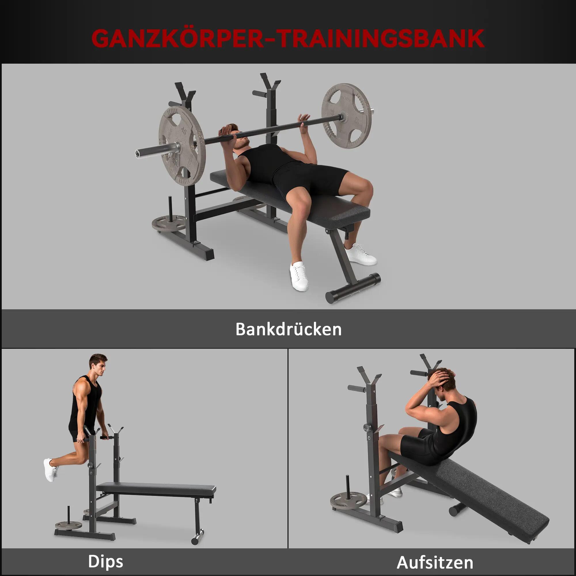 Banc de musculation, 8 positions, pliable, base en acier, rembourré, revêtement 5/9