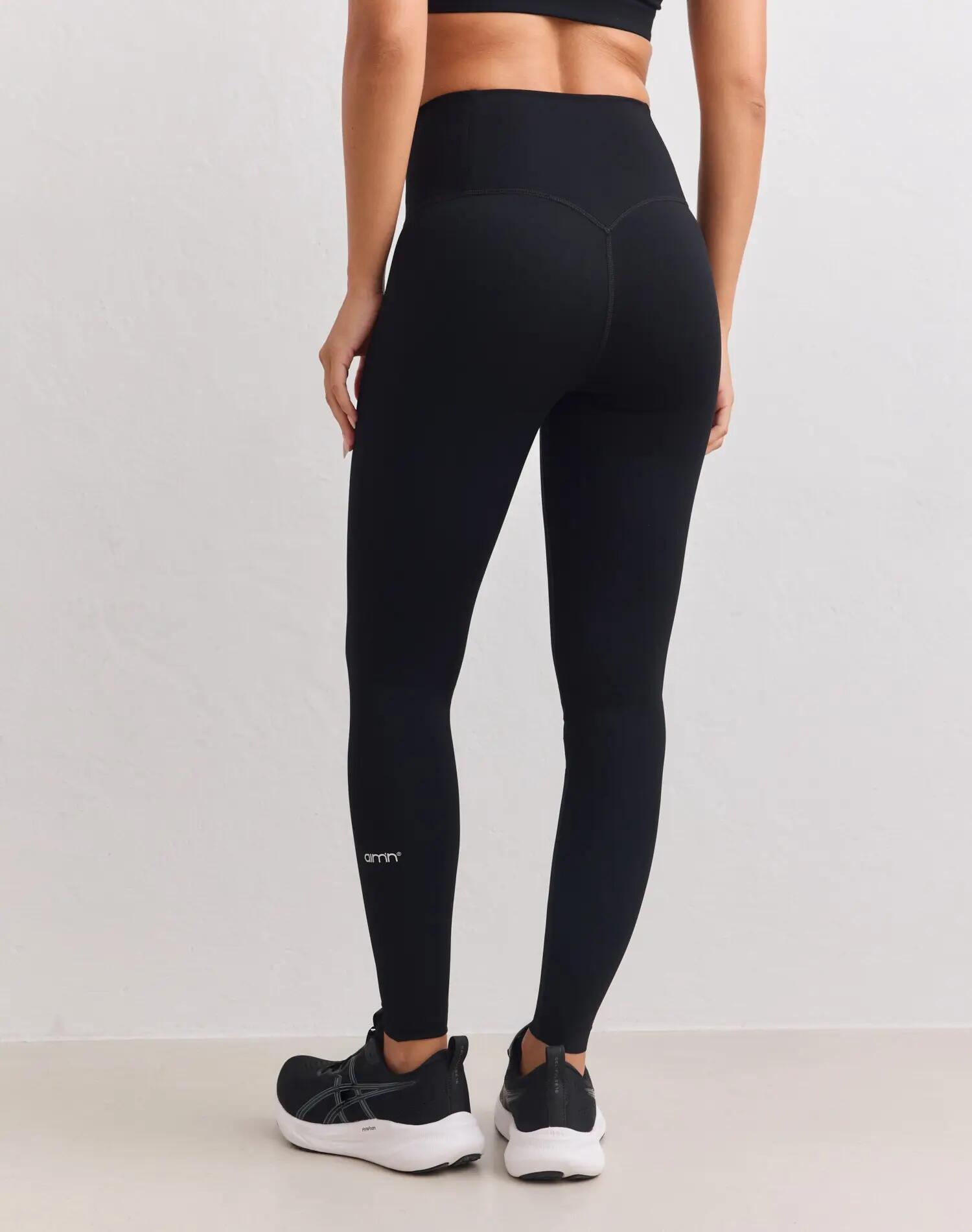 Leggings Mujer Entrenamiento Cintura Alta Con Bolsillo Sculpting Fit Negro 3/6