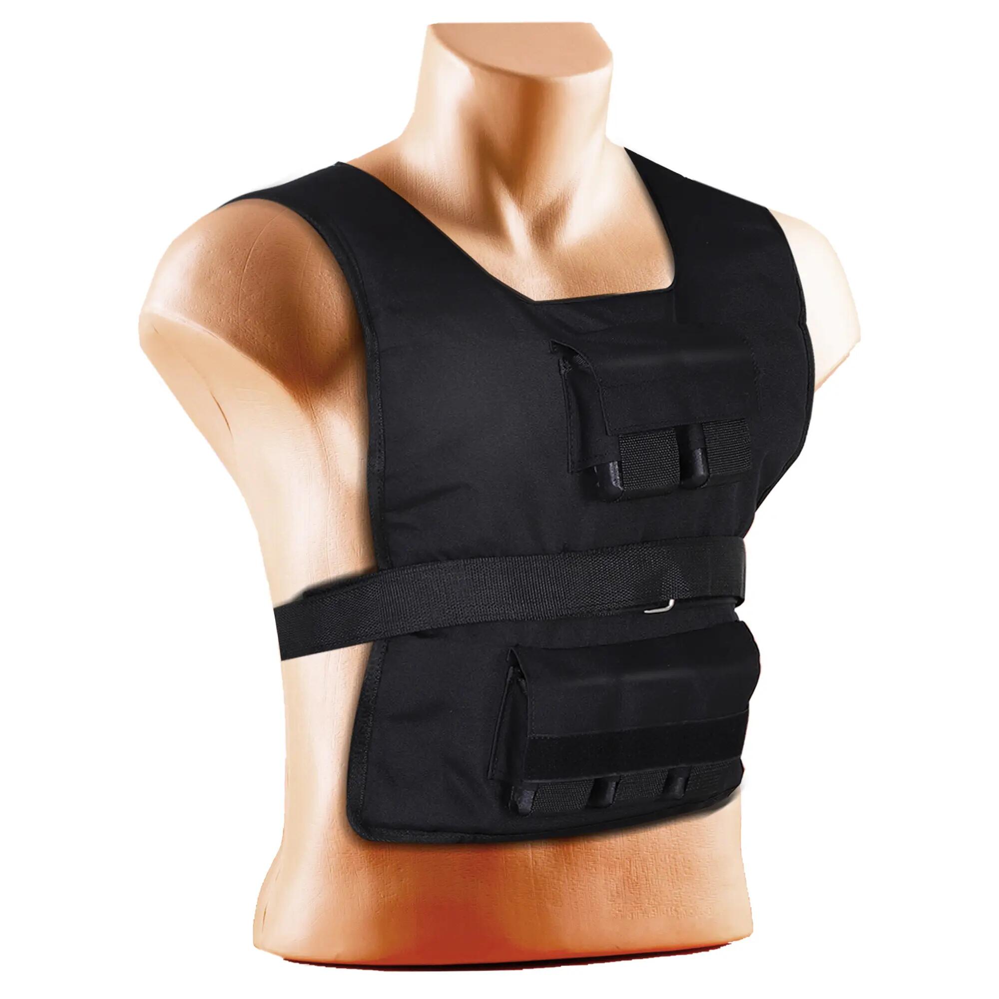 Gilet lesté de 15 kg / 20 kg / 30 kg, ajustable et avec poids amovibles. Gilet d 2/9