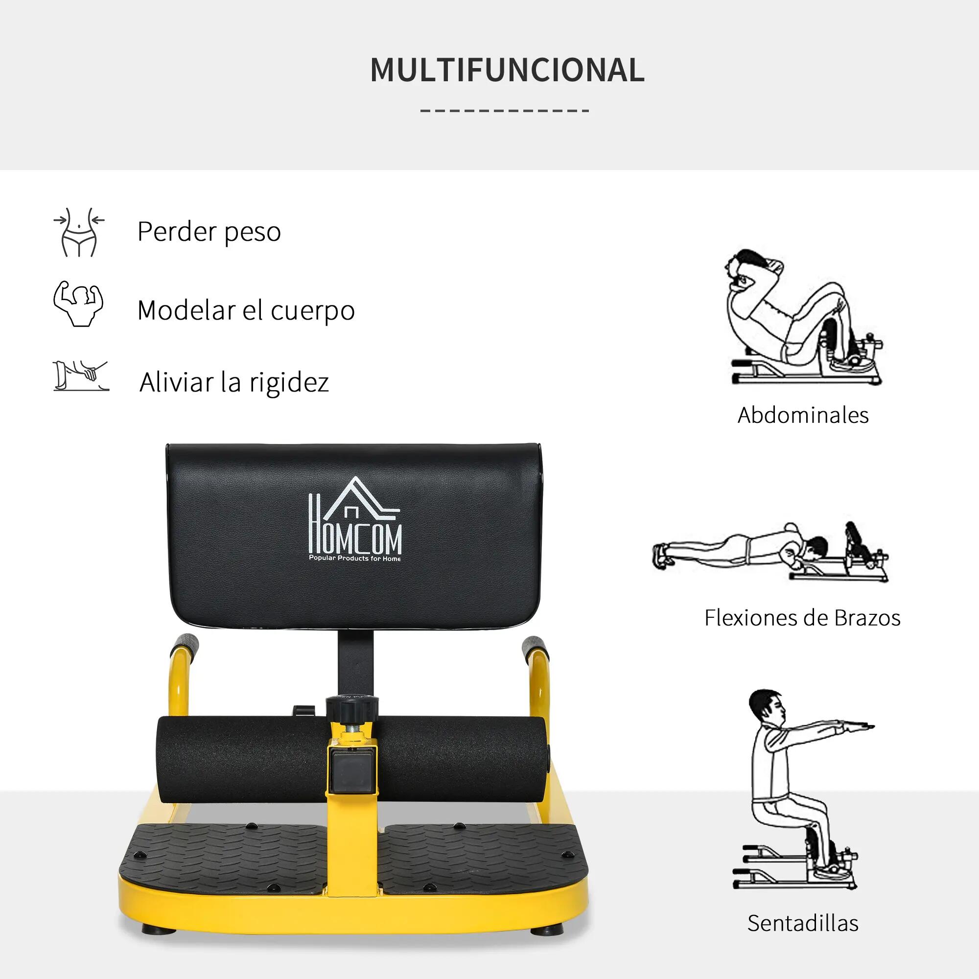Appareil à squats 3 en 1, équipement d'exercice abdominal, planche dorsale multi 9/9