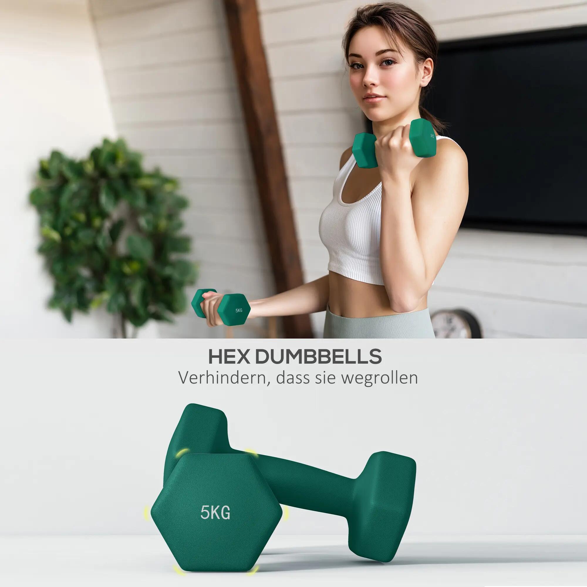 Ensemble d'haltères avec support de rangement, comprenant 6 haltères pour l'entr 9/9