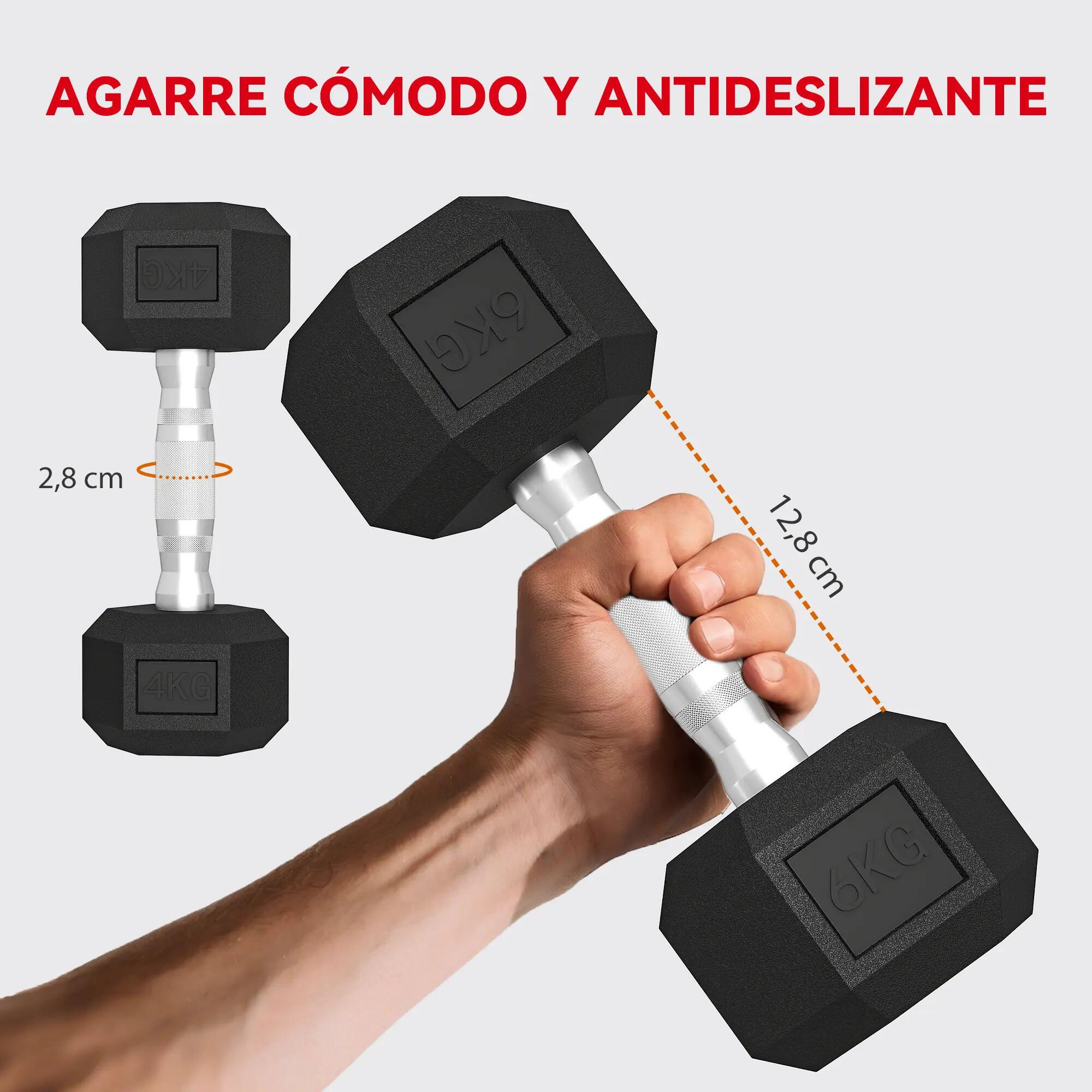 Ensemble d'haltères 2x4kg, 2x6kg, 2x8kg avec support de rangement pour l'entraîn 7/9