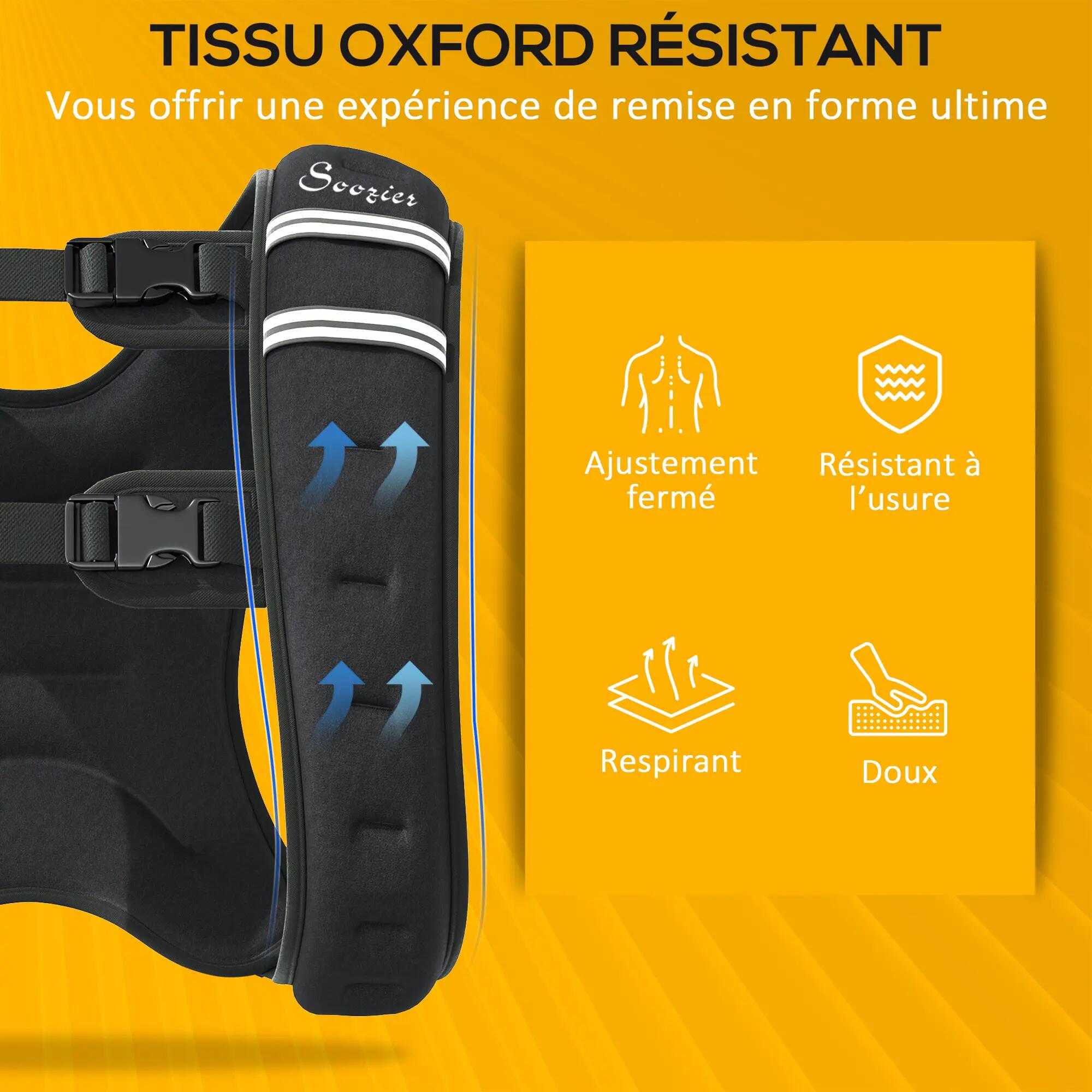 Gilet lesté de 10 kg, veste lestée, pour homme et femme, avec poche de rangement 6/9