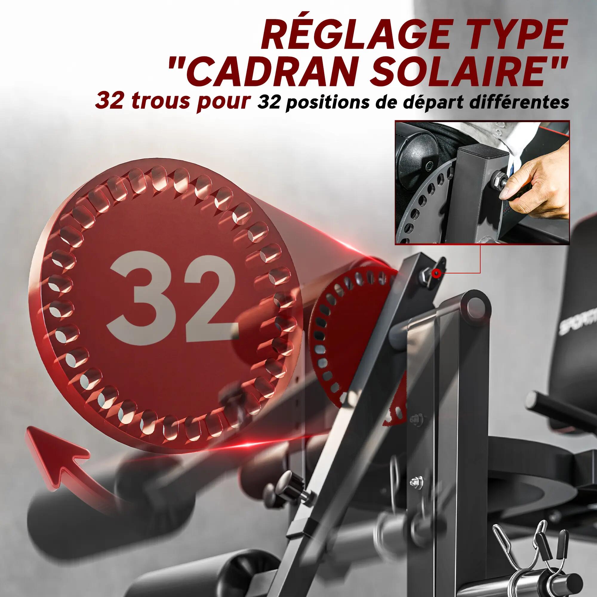 Machine d'extension de jambe, étirement des jambes, capacité 120 kg, multifoncti 7/9