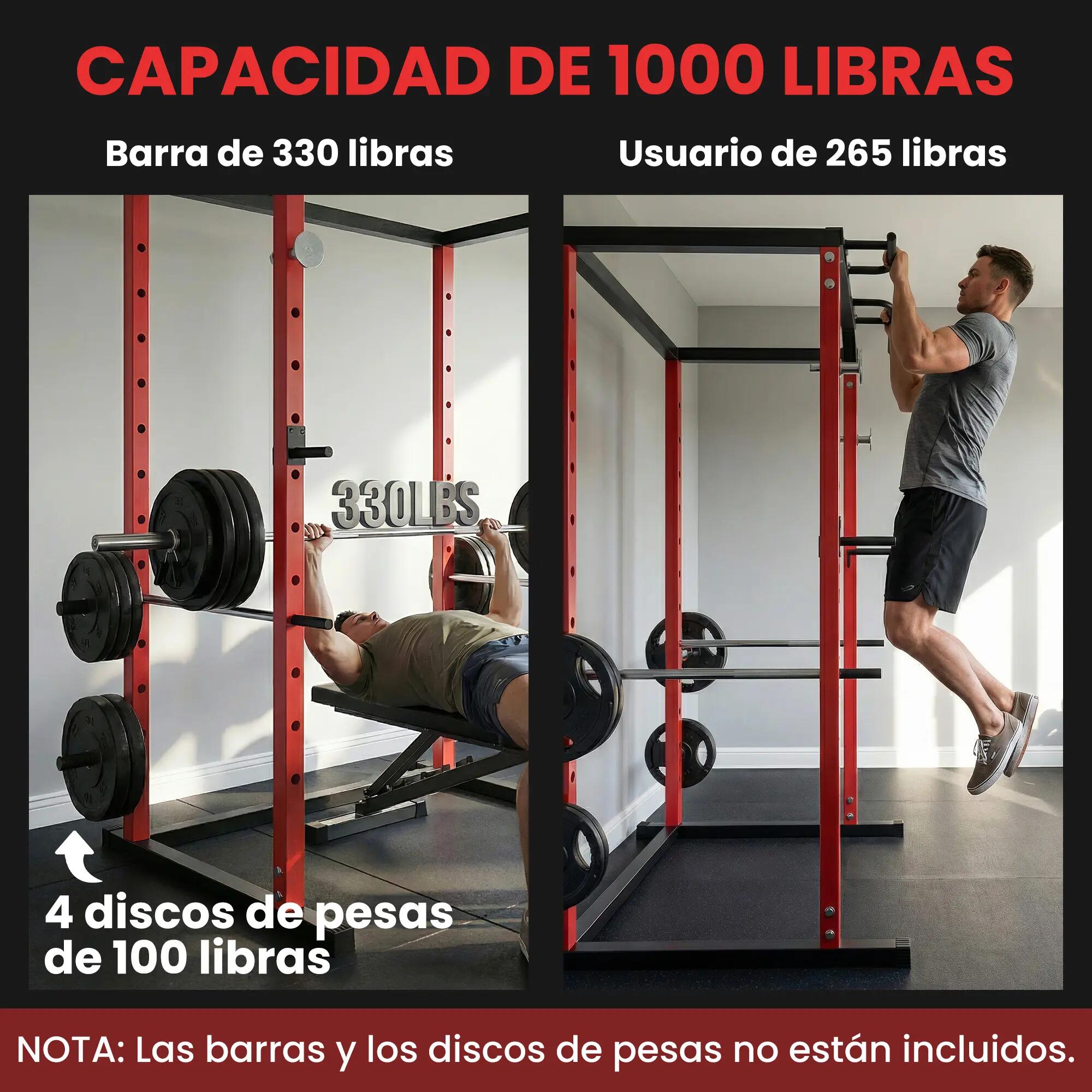Cage à squats avec barre de traction et station de dips réglable pour salle de s 7/9