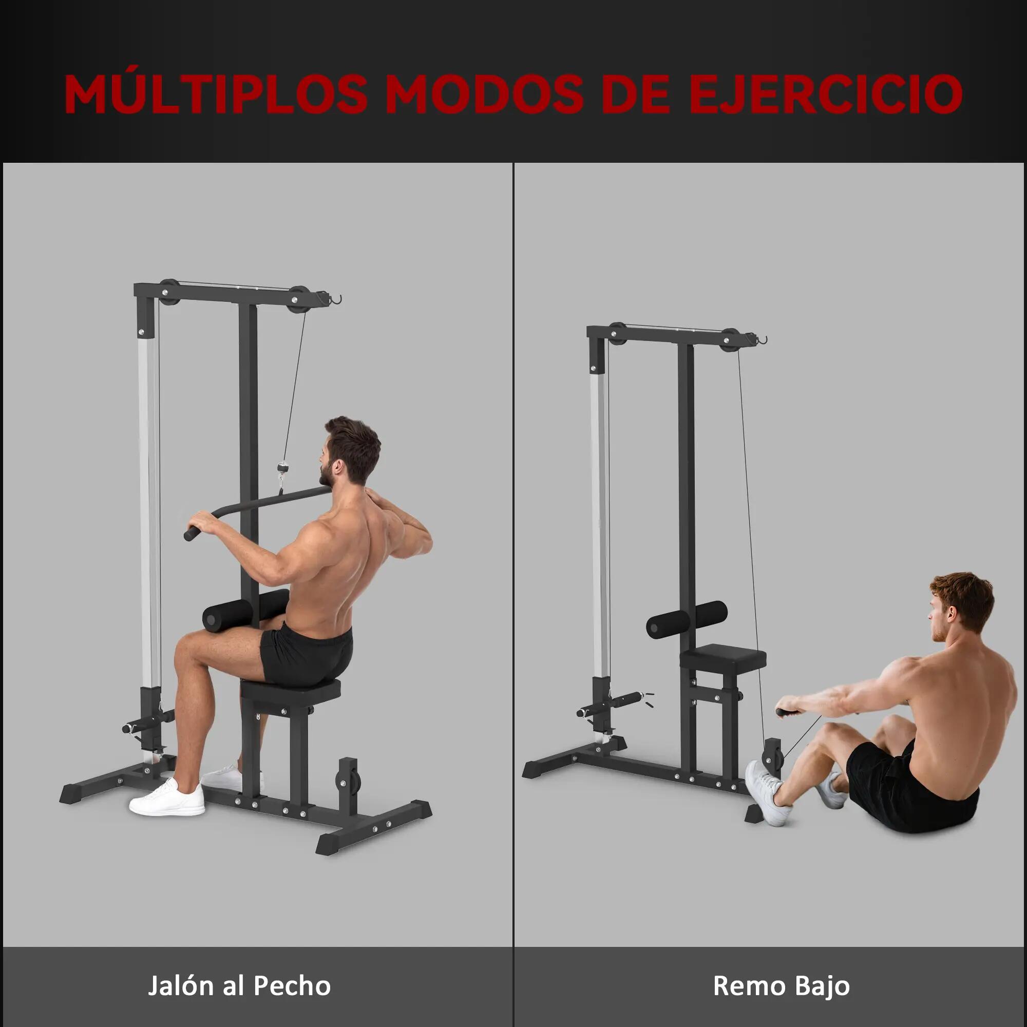 Station de développé couché avec poulie et siège réglable pour musculation, idéa 6/9
