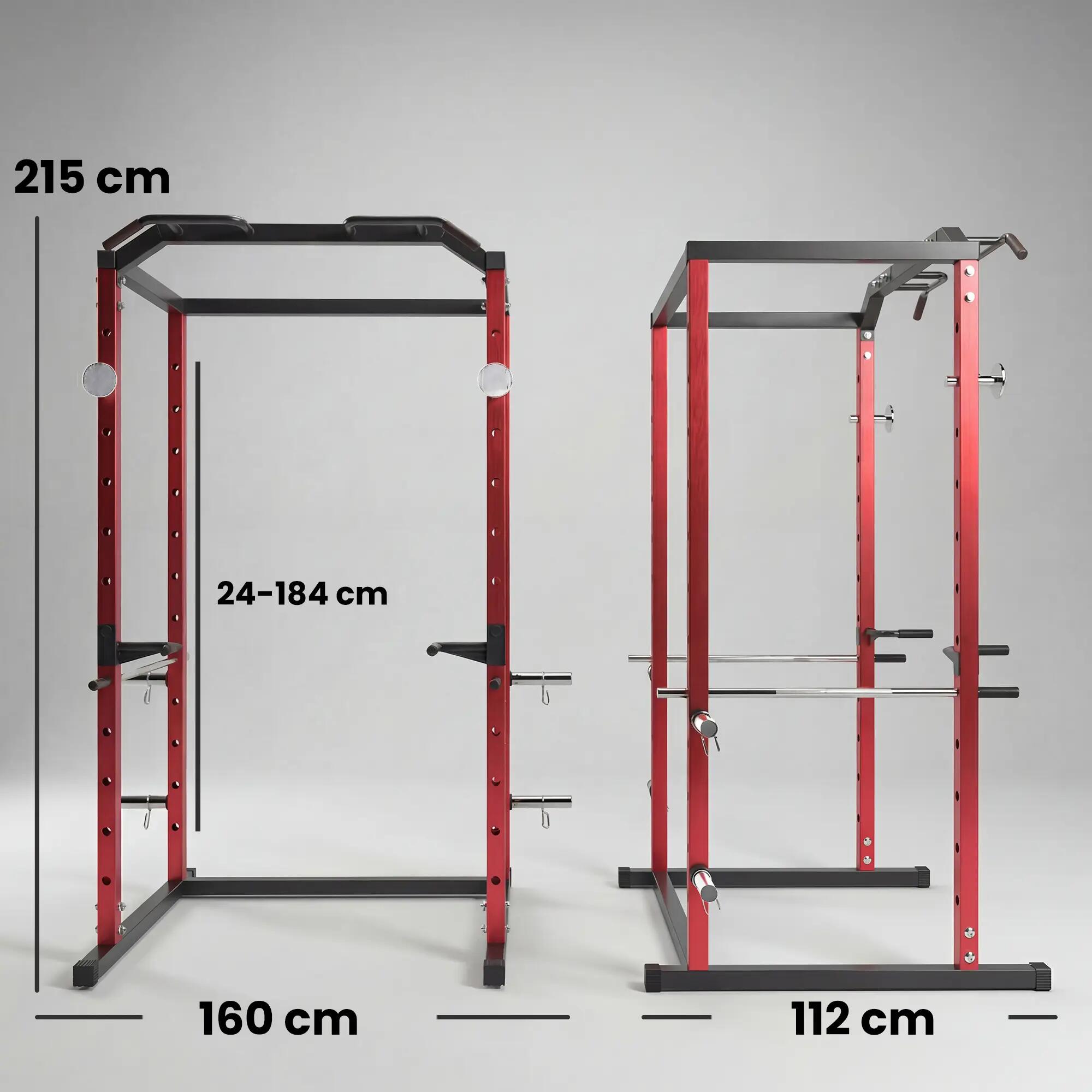 Cage à squats avec barre de traction et station de dips réglable pour salle de s 5/9