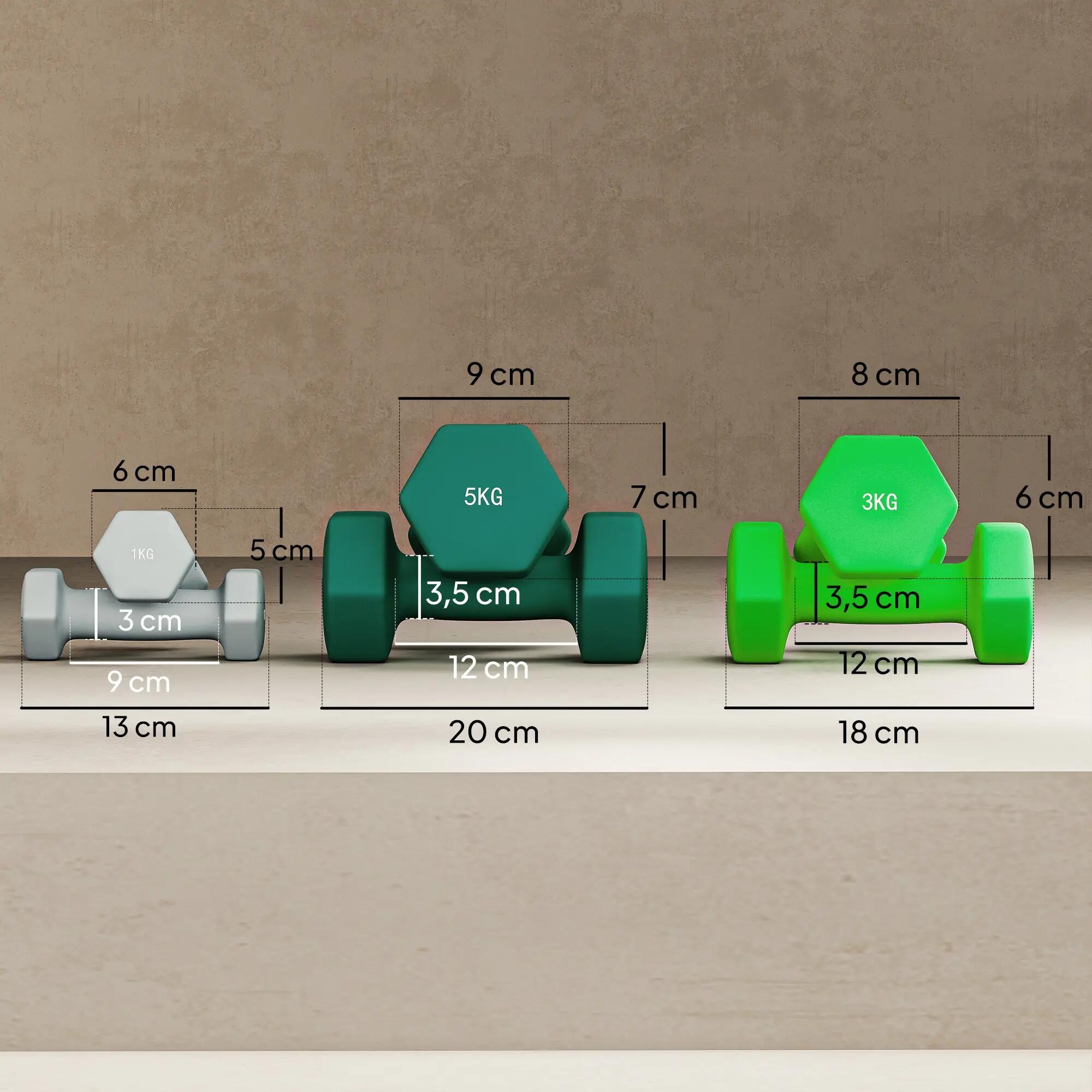 Ensemble d'haltères avec support de rangement, comprenant 6 haltères pour l'entr 5/9