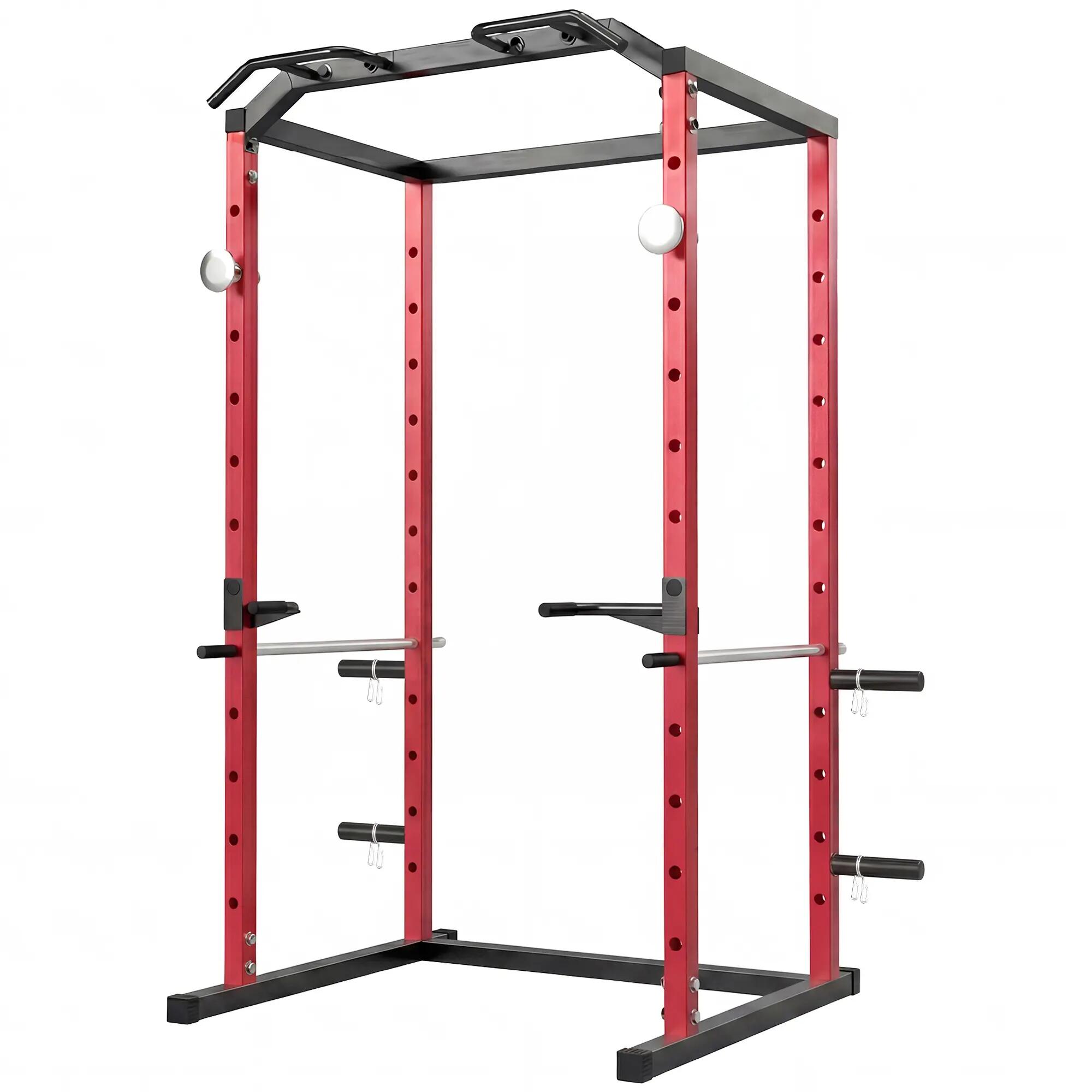Cage à squats avec barre de traction et station de dips réglable pour salle de s 2/9