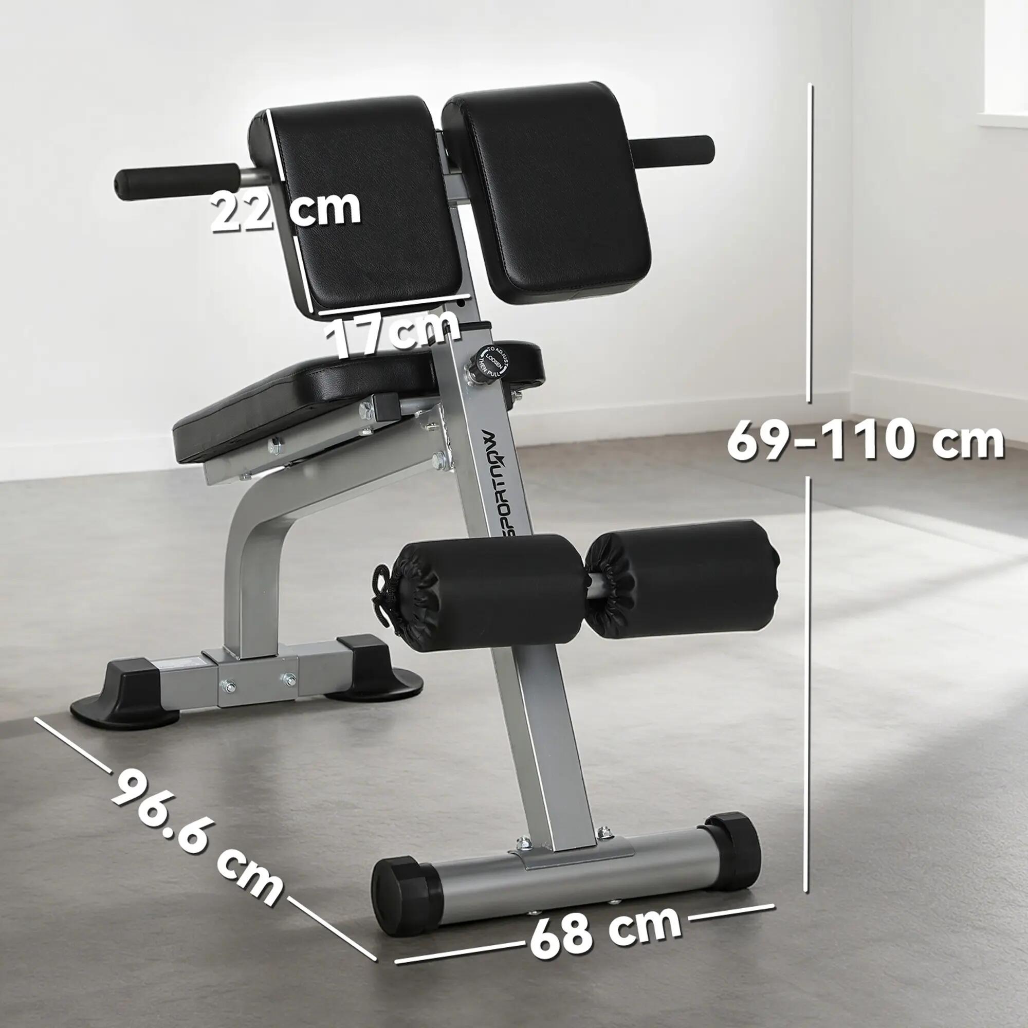Banc romain multifonctionnel réglable et pliable, capacité de 150 kg, argent 5/9