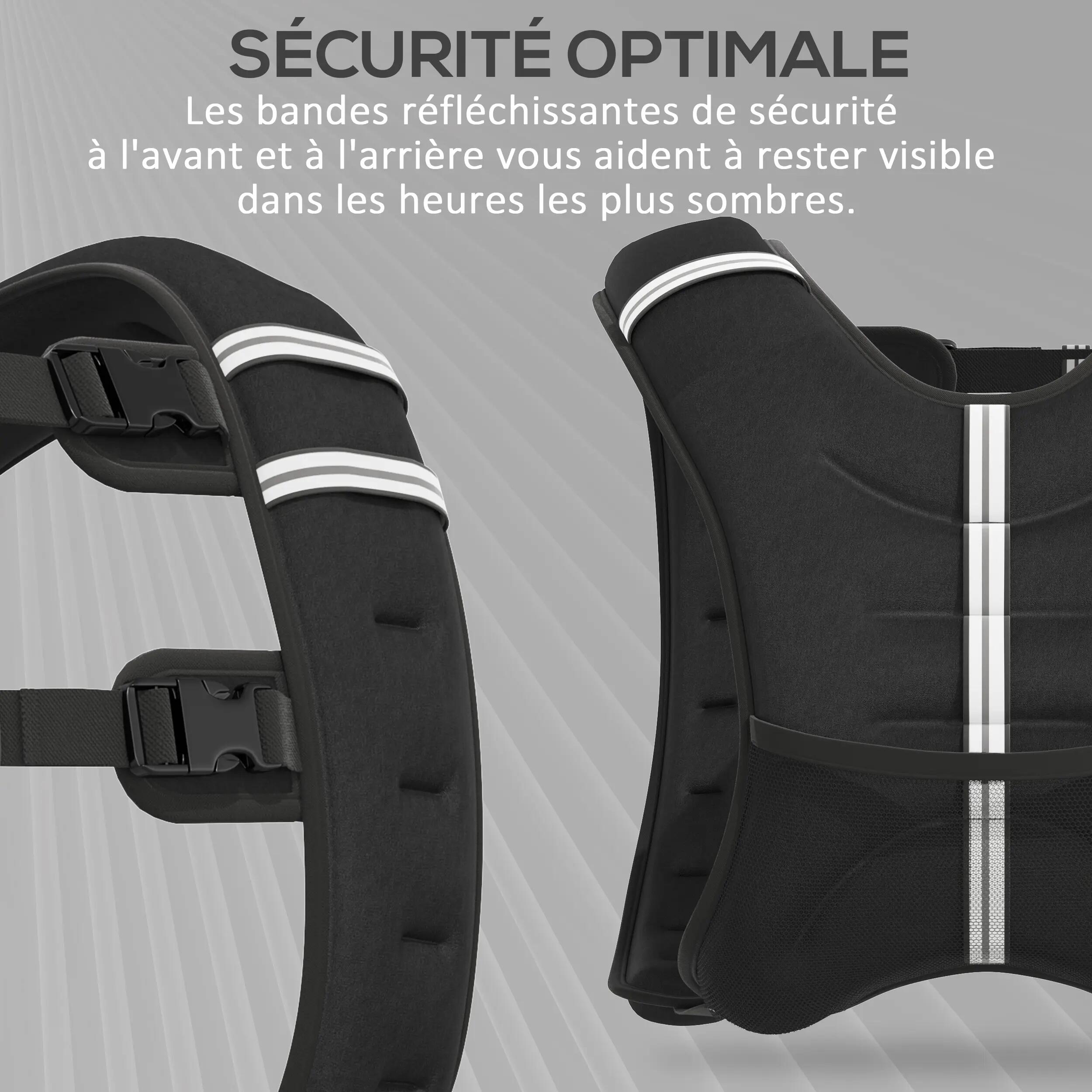 Gilet lesté de 8 kg, veste lestée, pour homme et femme, avec poche de rangement, 9/9