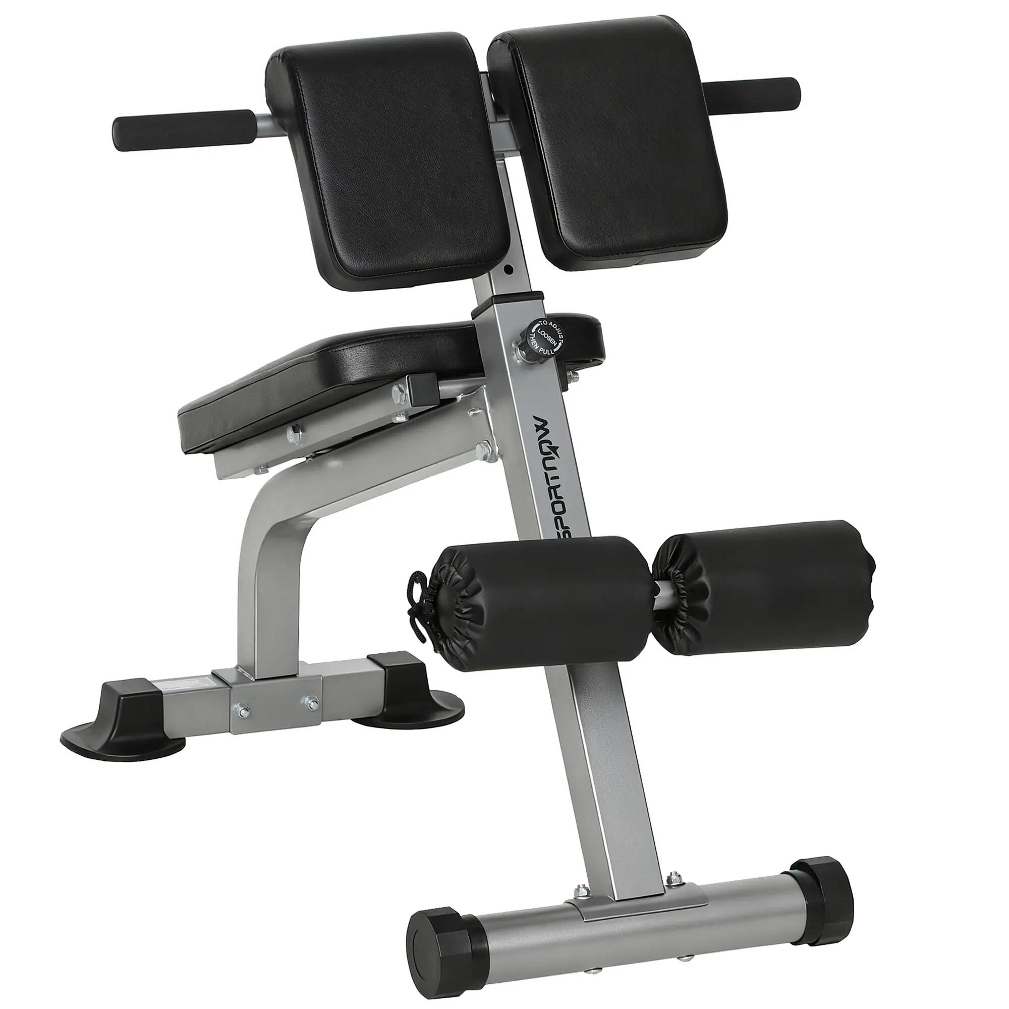 Banc romain multifonctionnel réglable et pliable, capacité de 150 kg, argent 2/9