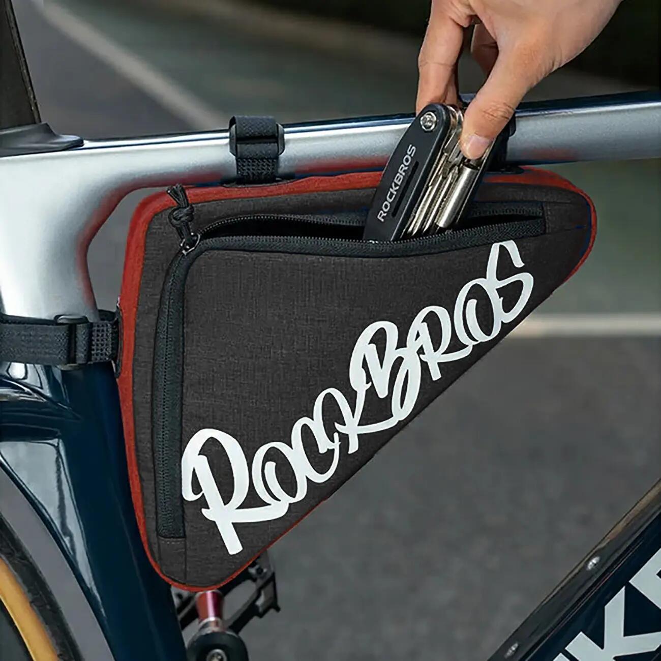 Rockbros G002 Flash Journey Dreieck-Rahmentasche 1,4 l - Rot 2/5