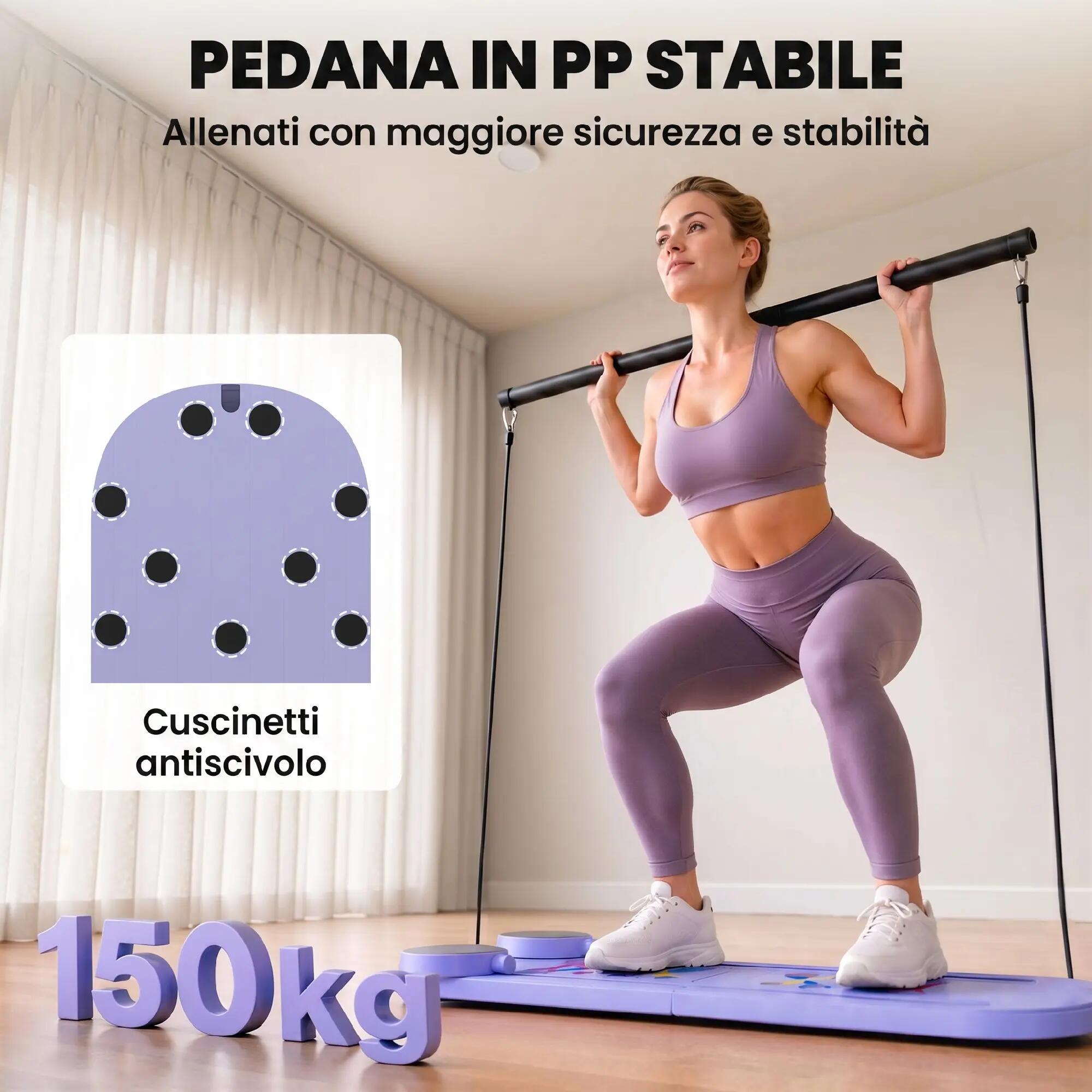 Planche de Pilates pliable 5 en 1, ensemble Reformer pour entraînement à domicil 9/9