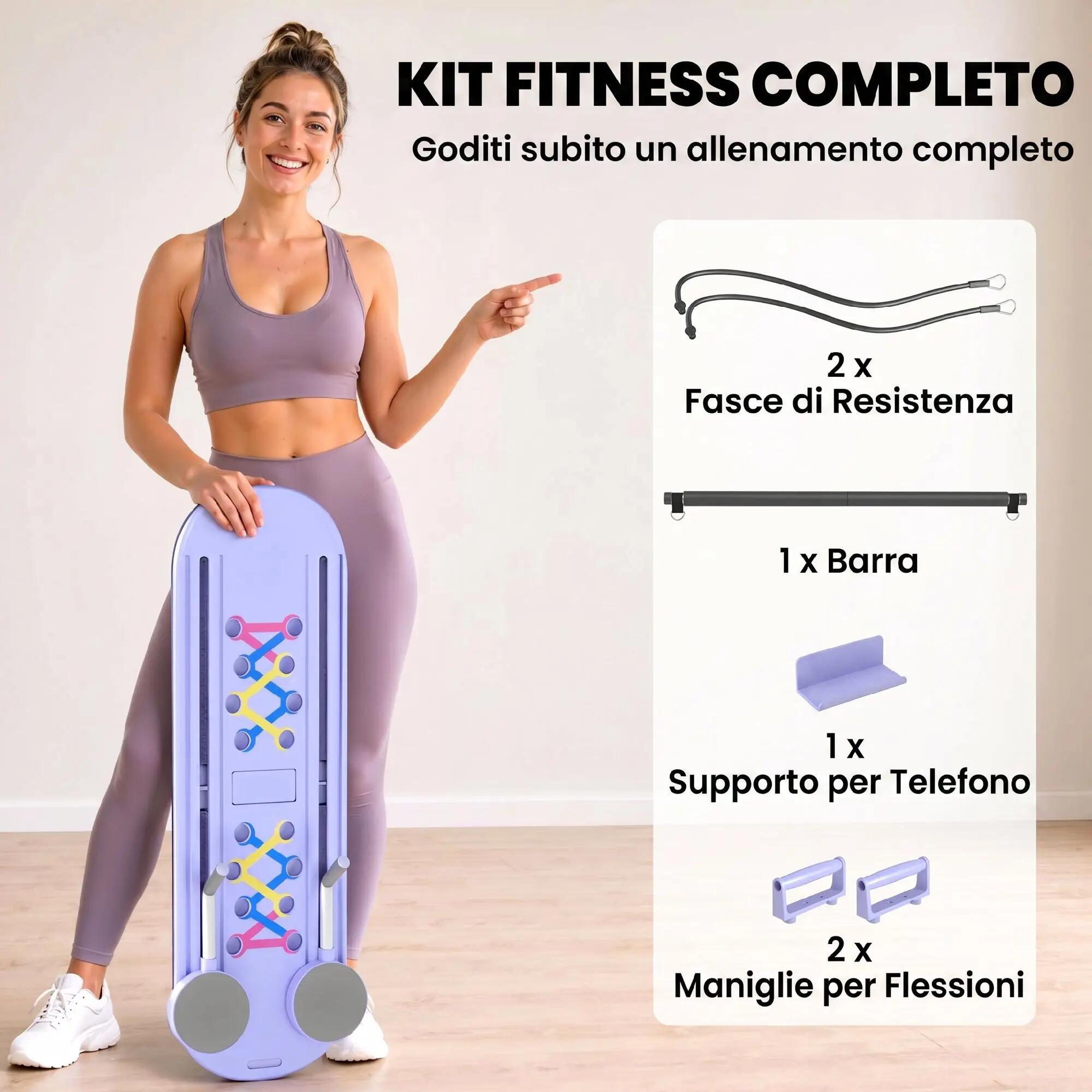 Planche de Pilates pliable 5 en 1, ensemble Reformer pour entraînement à domicil 8/9