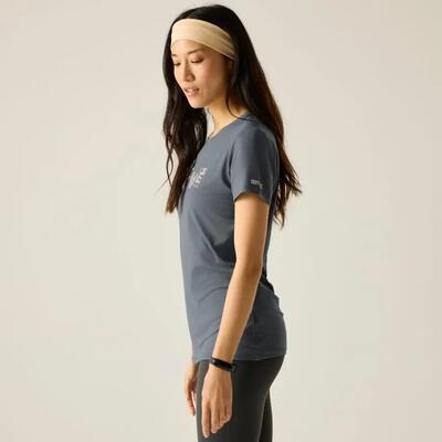 Dames fingal stretch t-shirt met korte mouwen en grafische print