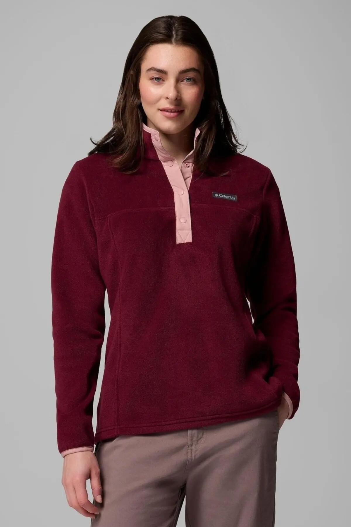 Benton Springs Half Snap Fleece Dames Korte rits fleece Rich Wine, Eras 5/5