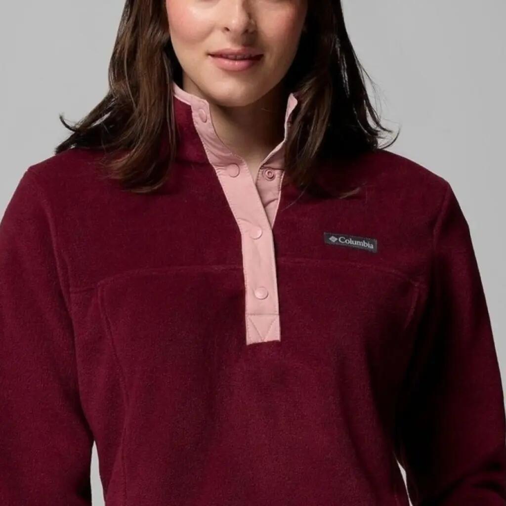 Benton Springs Half Snap Fleece Dames Korte rits fleece Rich Wine, Eras 4/5