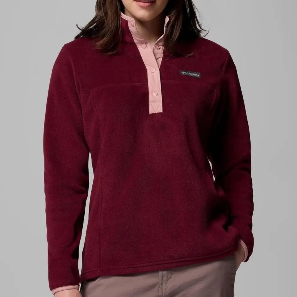 Benton Springs Half Snap Fleece Dames Korte rits fleece Rich Wine, Eras 3/5