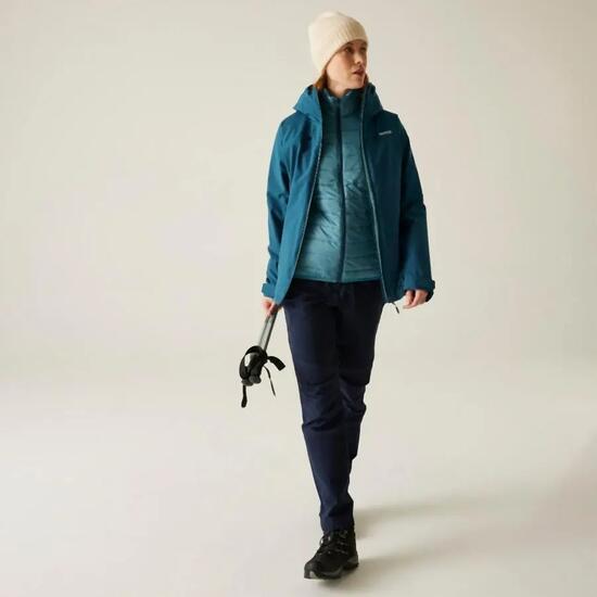 Veste 3 en 1 Imperméable Femme Regatta "Women's Wentwood" 36 Bleu Vert