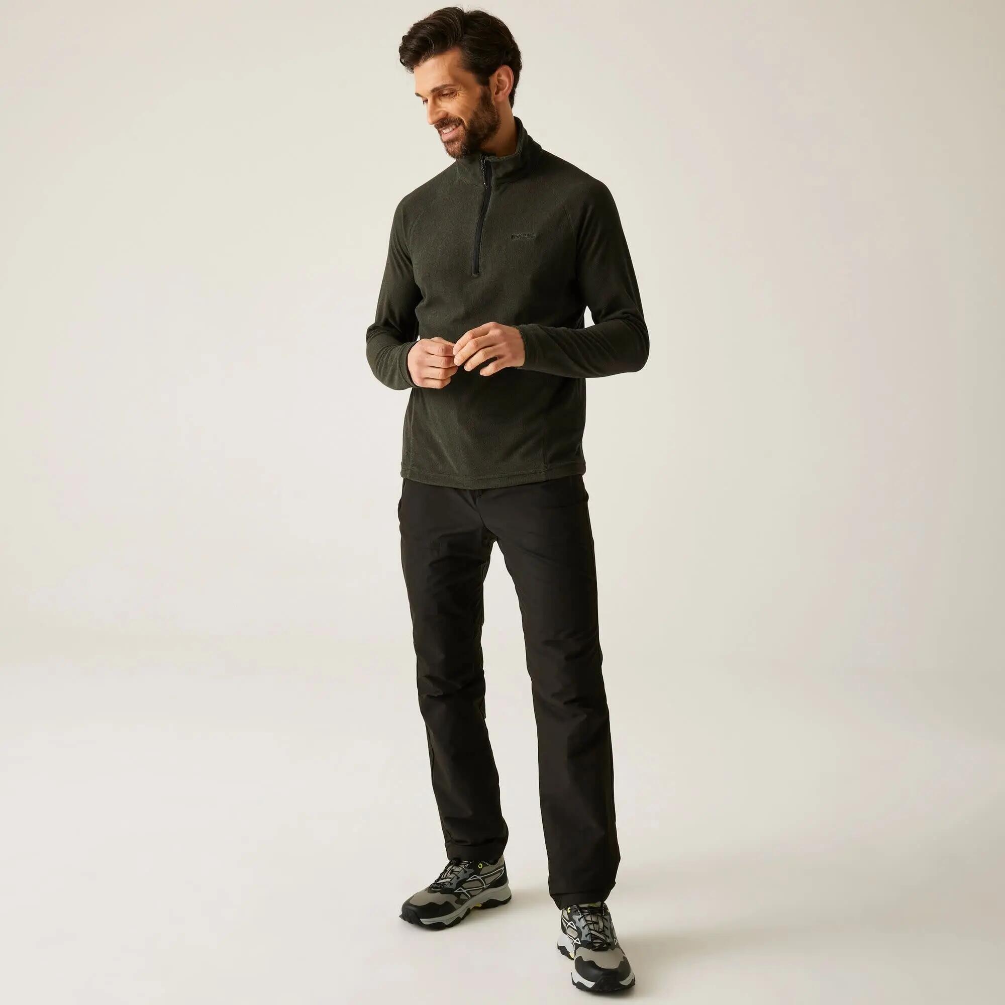 Herren - outdoor - fleece - leicht, robust - montes - oliv/schwarz 4/8