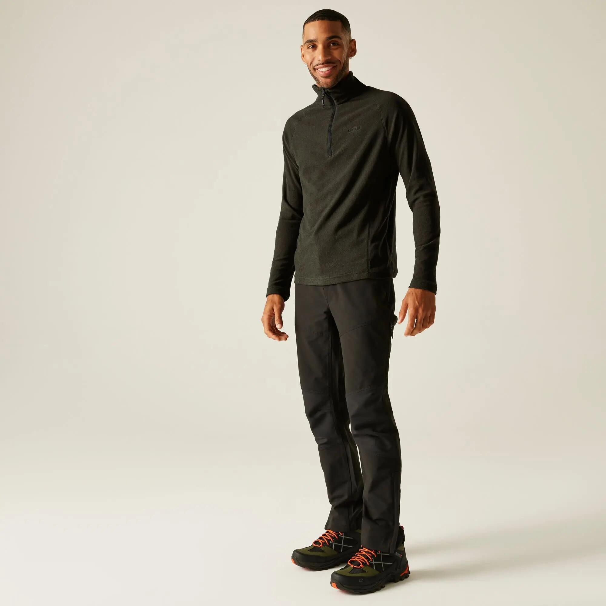Herren - outdoor - fleece - leicht, robust - montes - oliv/schwarz 5/8