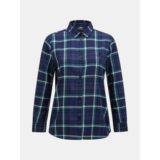 Damen - sport - flanellhemd - kurzarm - 193 check - dunkelblau