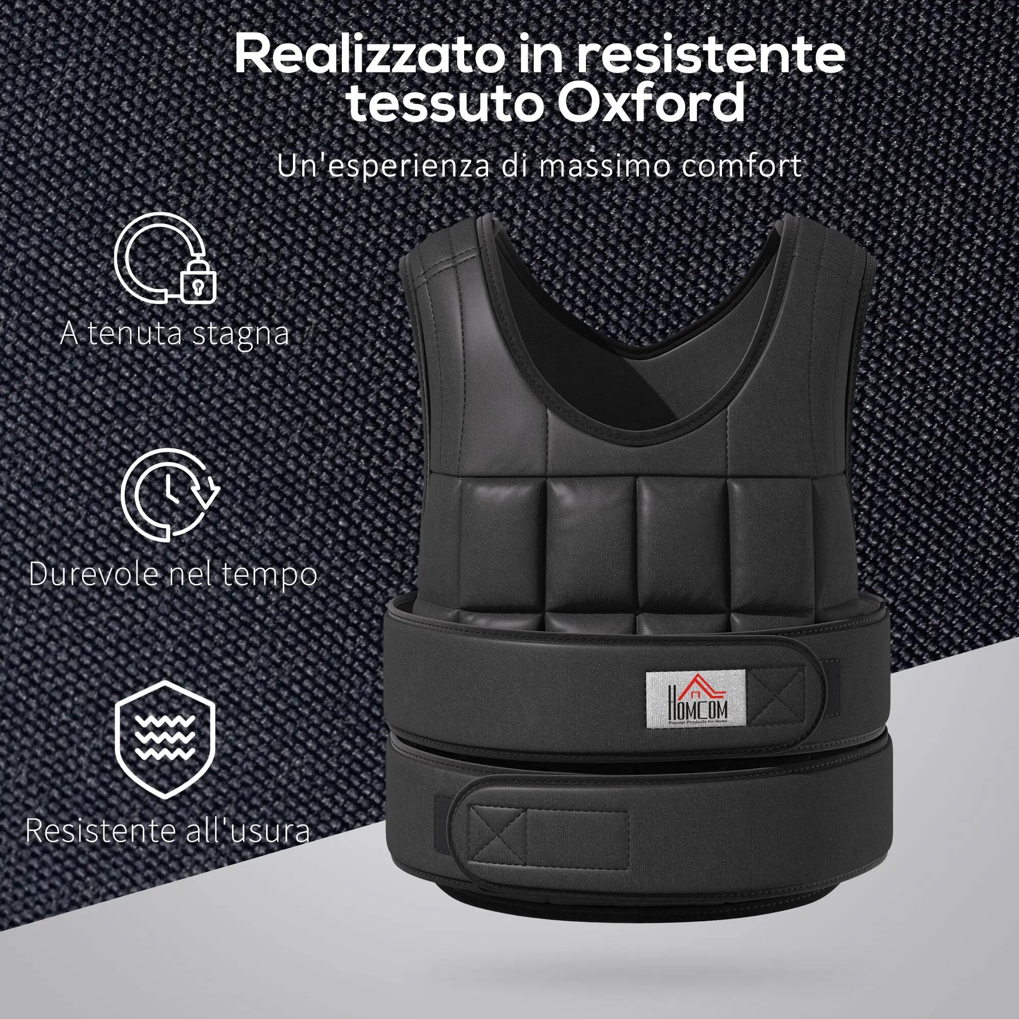 Gilet lesté unisexe de 20 kg avec 38 poids individuels, rembourrage, fermetures 9/9