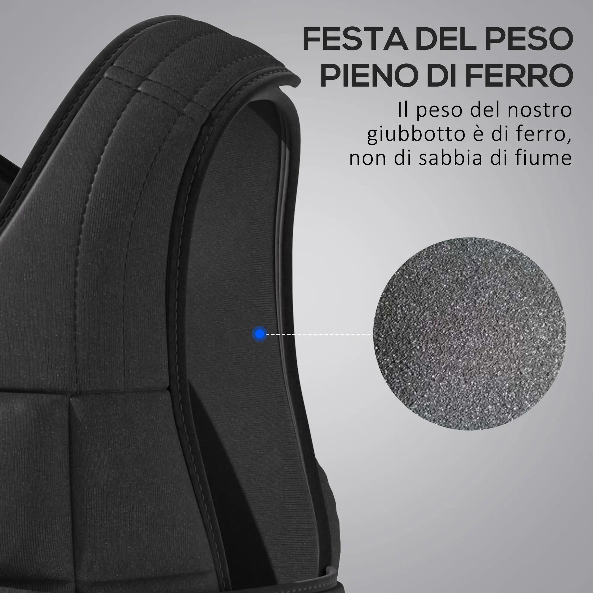 Gilet lesté unisexe de 20 kg avec 38 poids individuels, rembourrage, fermetures 7/9
