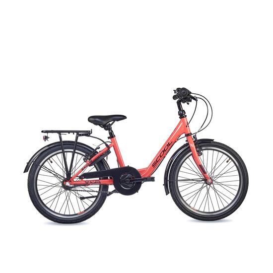 Kinderfiets voor meisjes SCOOL chiX-N3-3 versnellingen-Coral-Dark-Red-Terugtrapr