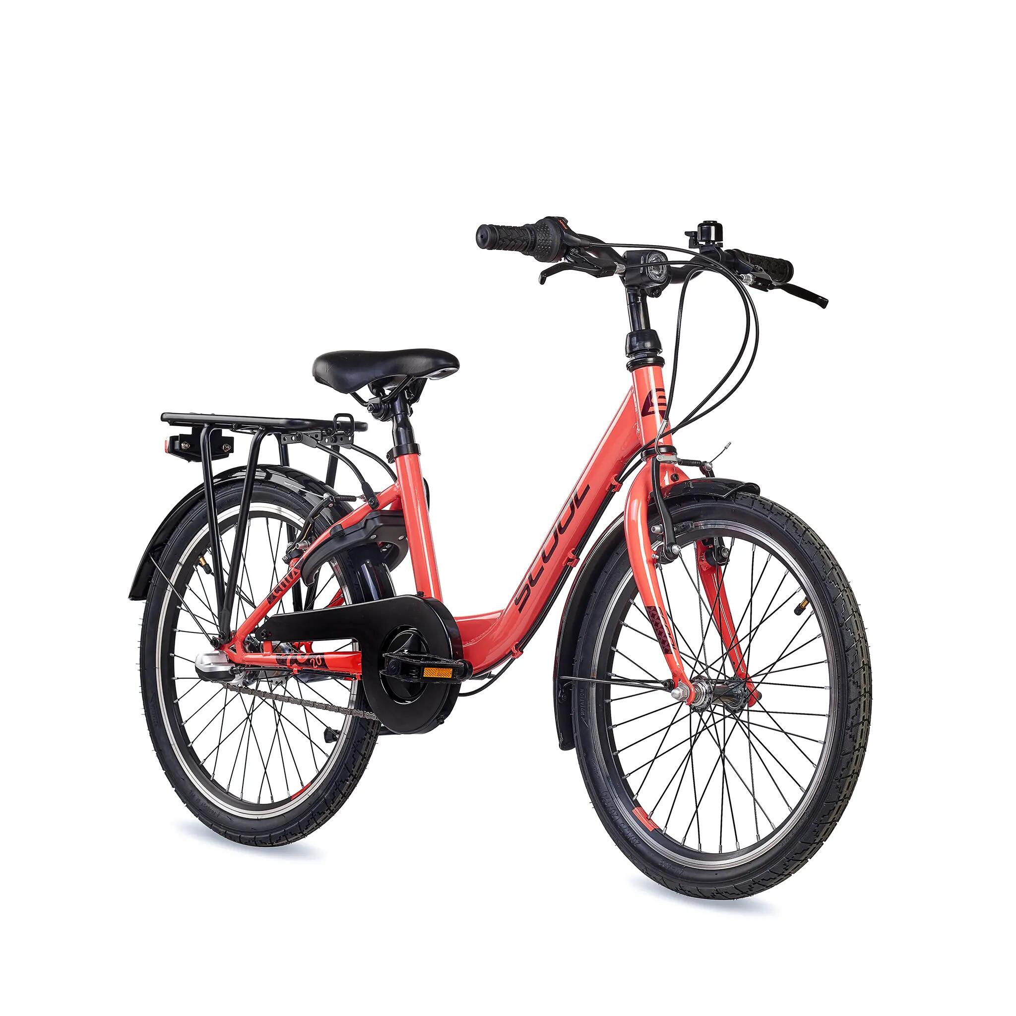 Kinderfiets voor meisjes SCOOL chiX-N3-3 versnellingen-Coral-Dark-Red-Terugtrapr 2/7
