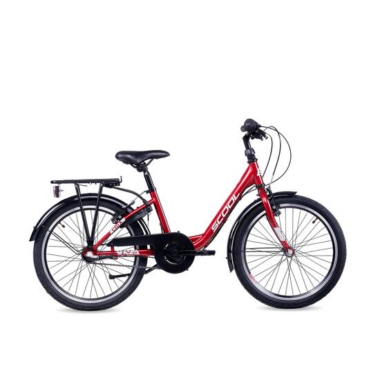 chiX, 20 Zoll Kinderfahrrad, 3-Gang, Rot/Weiß, 115–130 cm, 6–9 Jahre