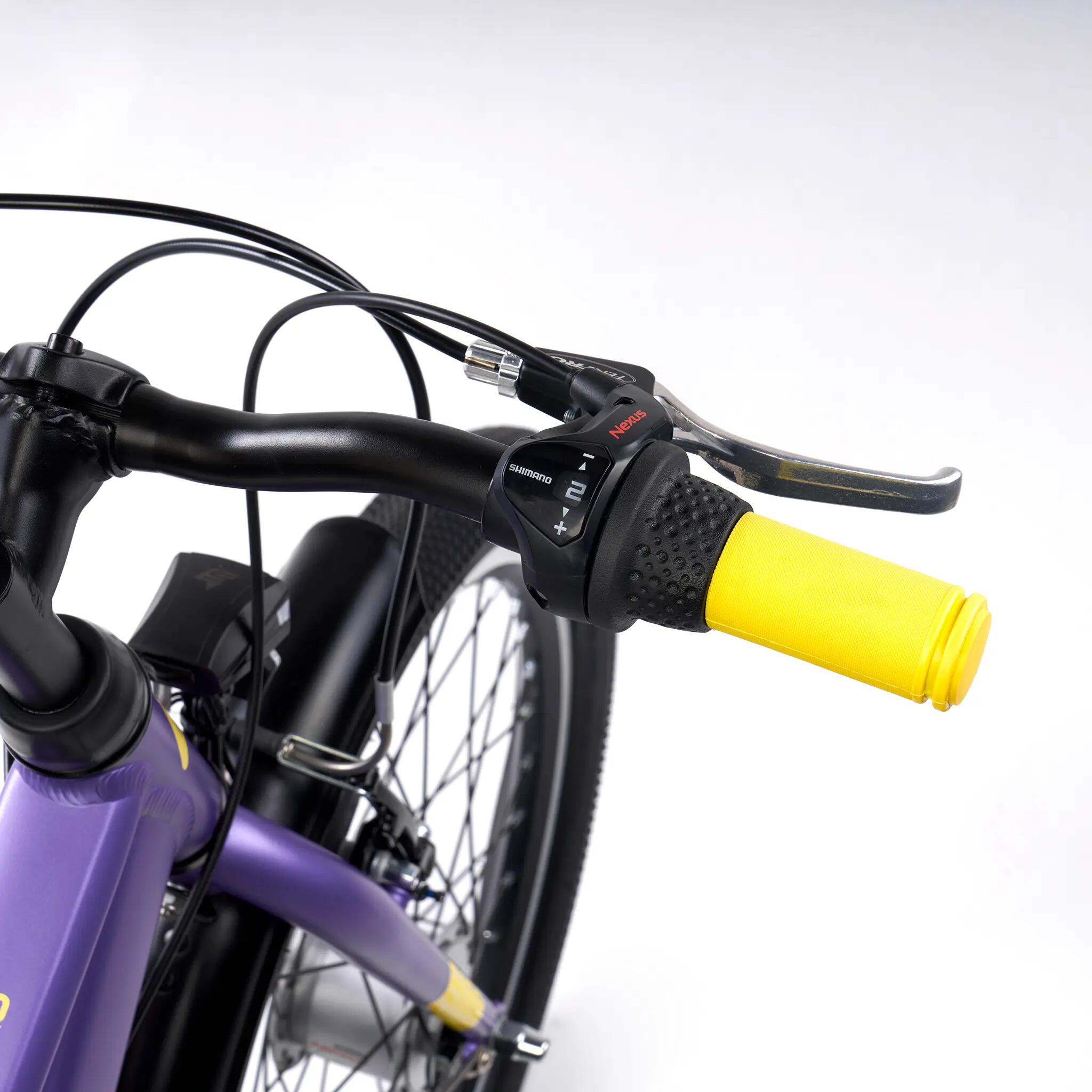 troX pro, 20 Zoll Kinderfahrrad, 3-Gang, Lila/Gelb, 115–130 cm, 6–9 Jahre 6/8