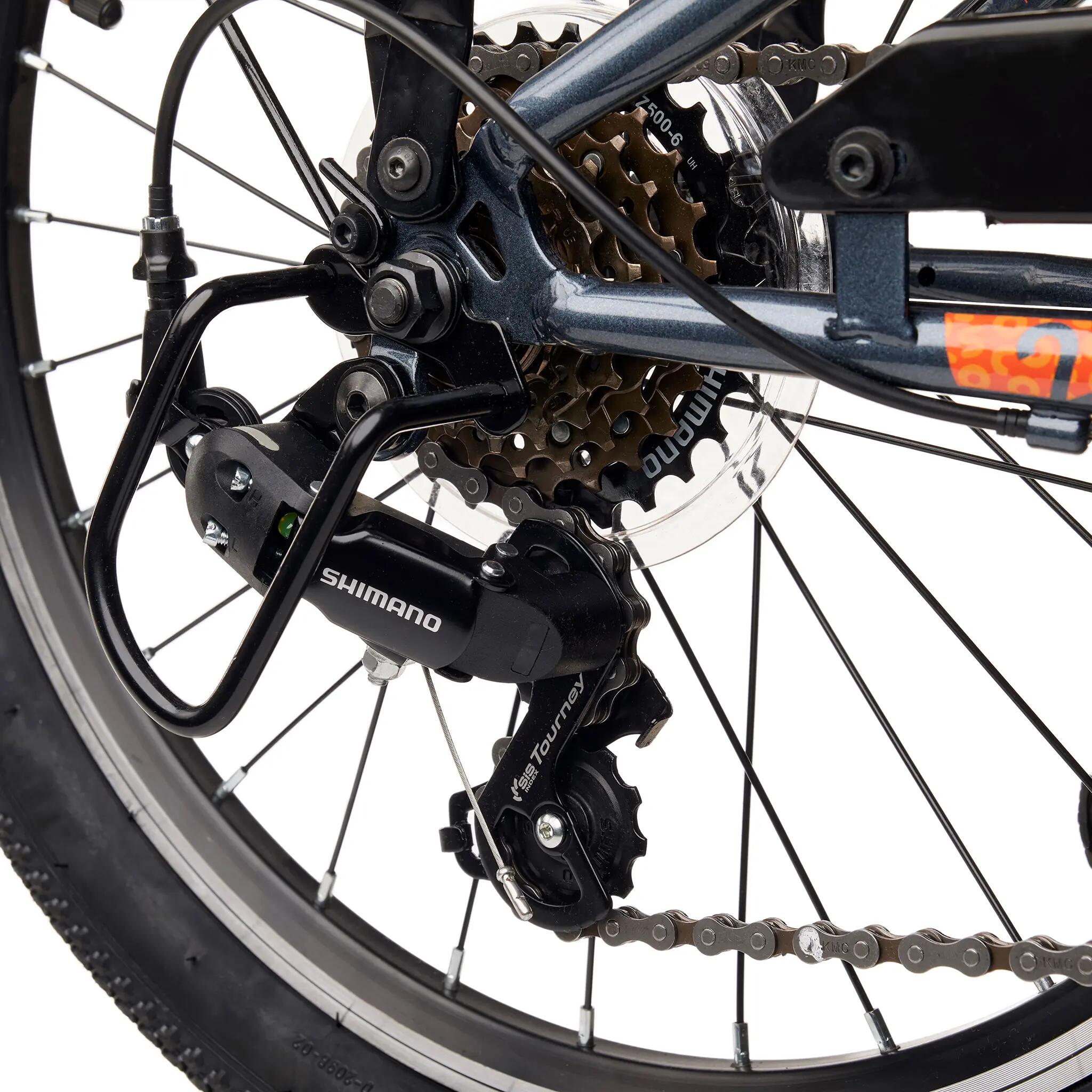 troX, 20 Zoll Kinderfahrrad, 6-Gang, Dunkelgrau/Orange, 115–135 cm 3/8